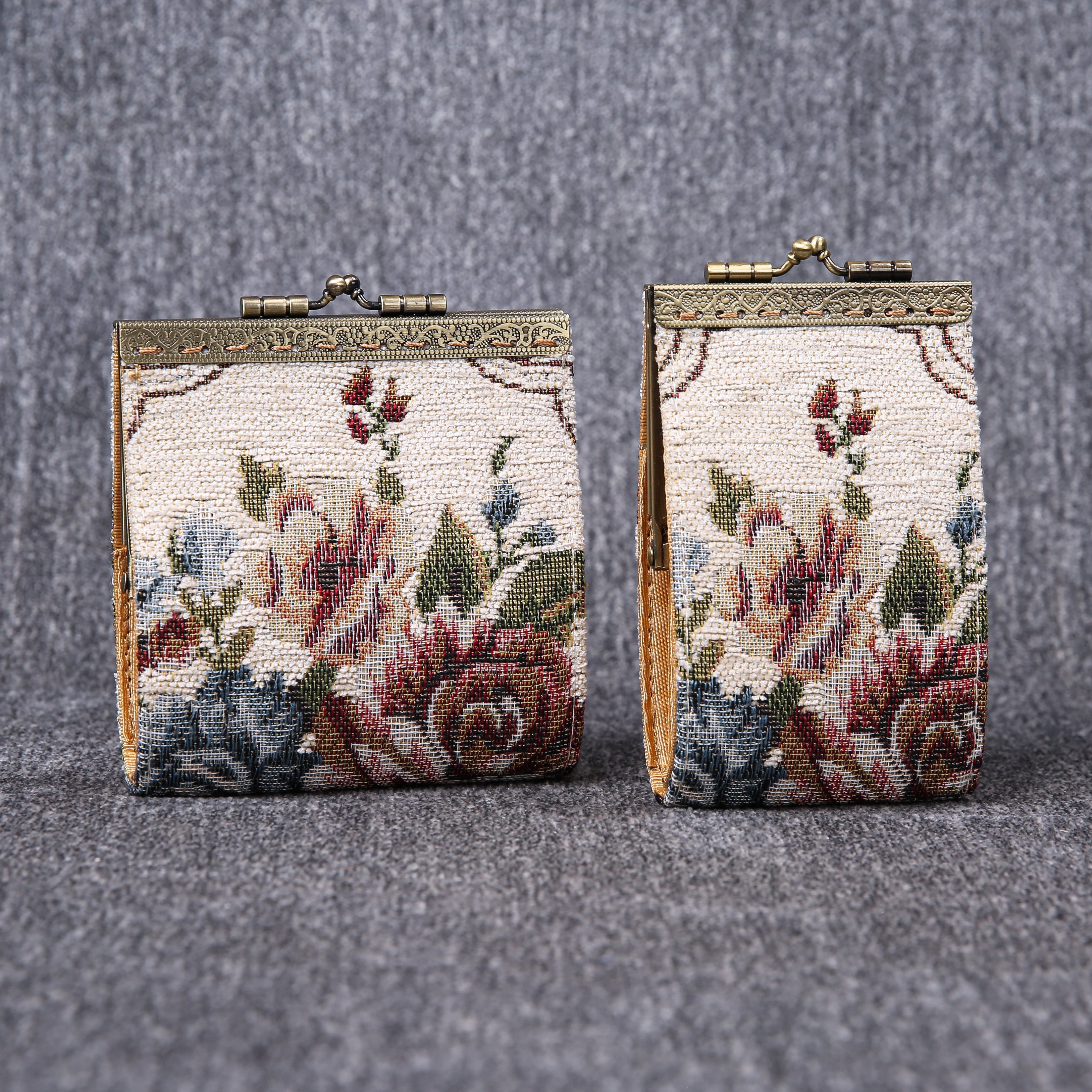Carpetbag Card Wallet Floral Cream