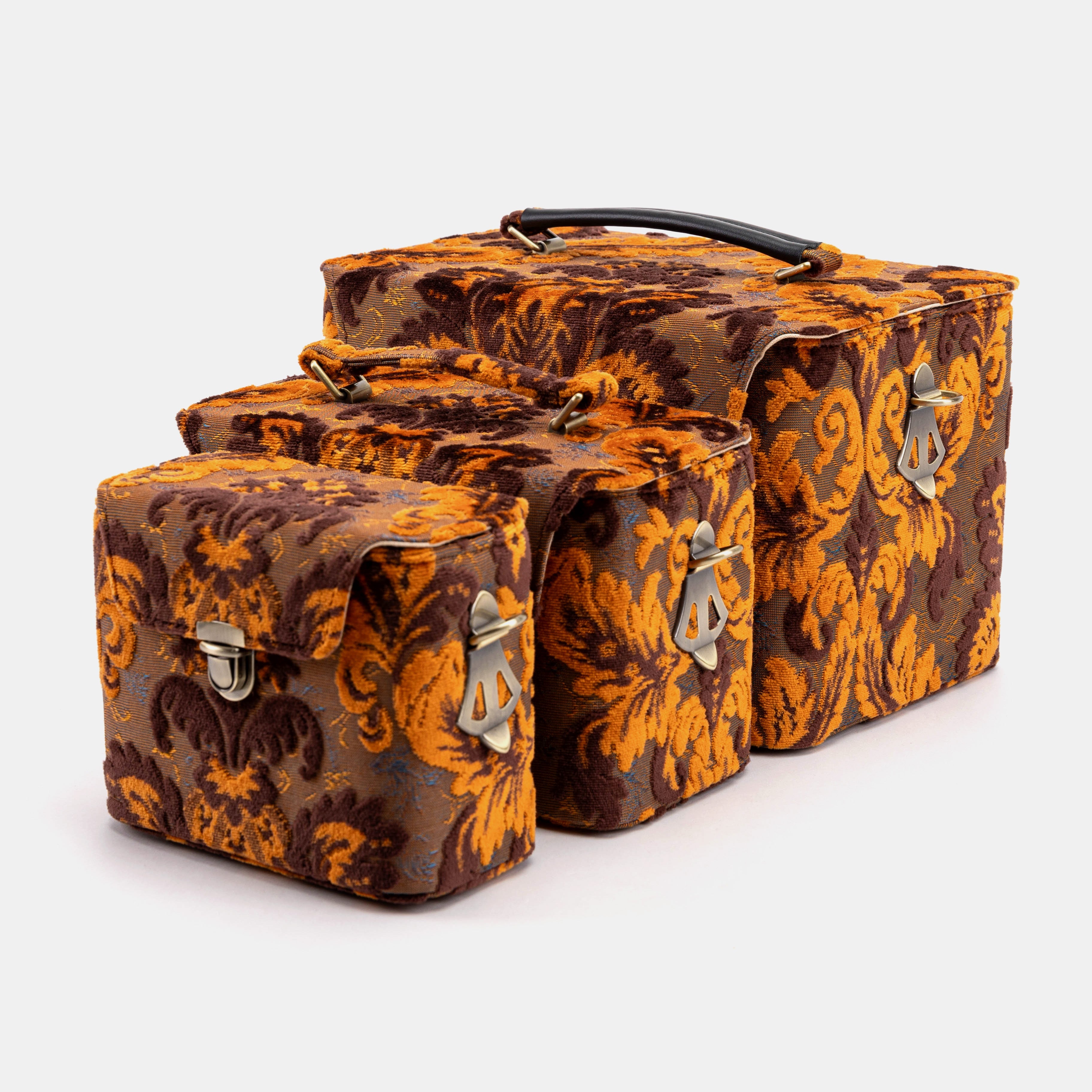 Burnout Velvet Revival Sienna Carpet Train Cases & Vintage Vanity Bags