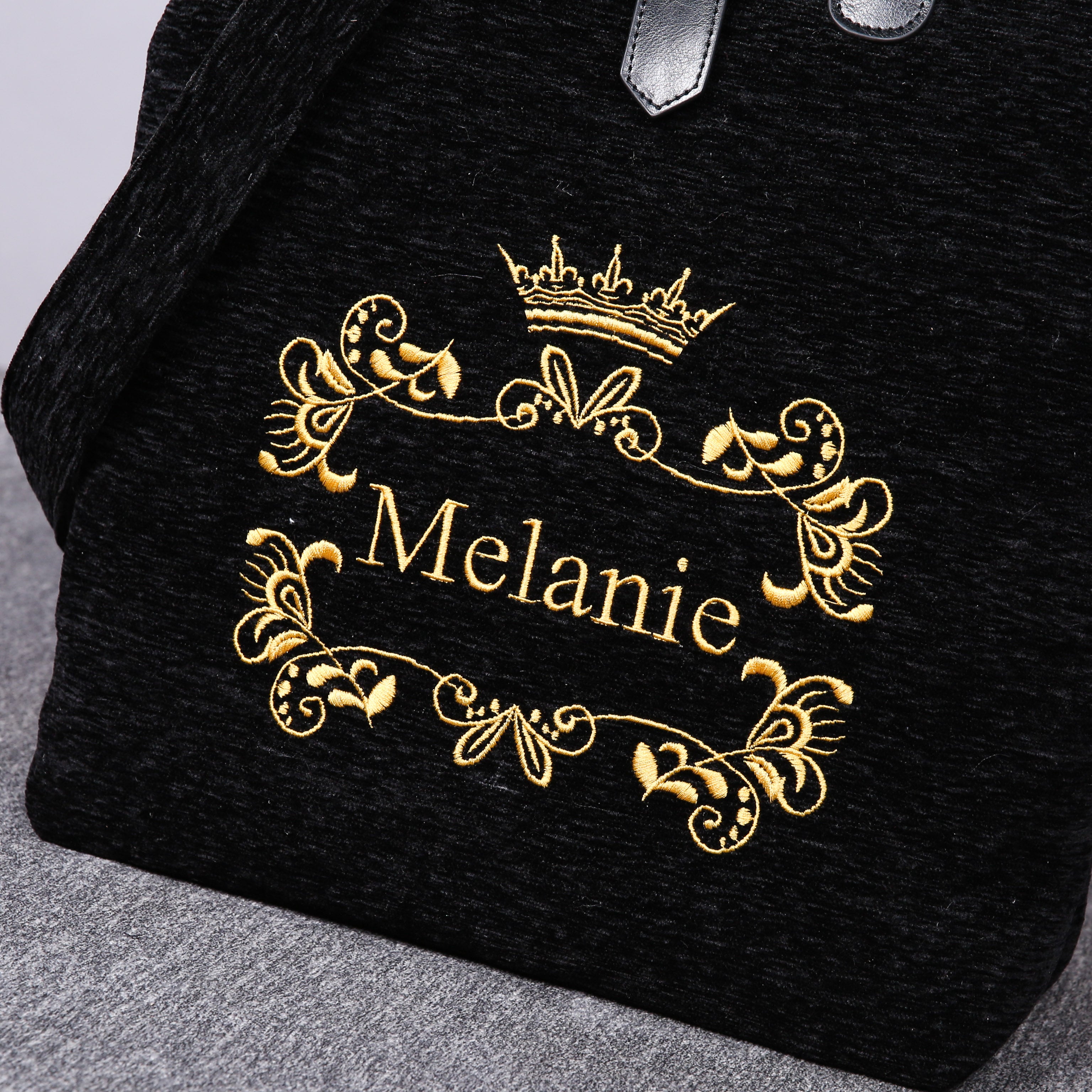 Luxury Monogrammed Black Multi-Functional Backpack carpet bag MCW Handmade-4