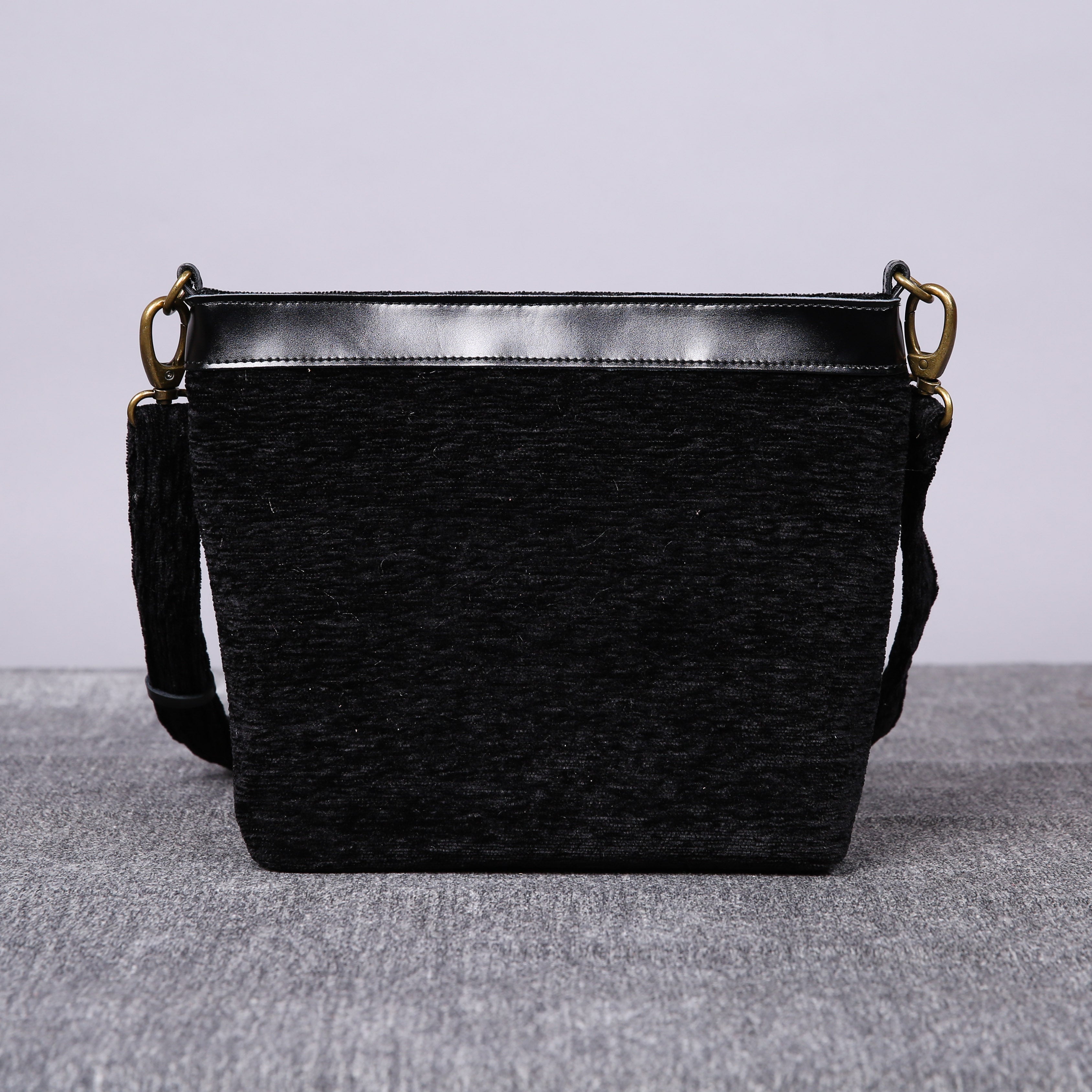 Luxury Monogrammed Black Cross Body carpet bag MCW Handmade