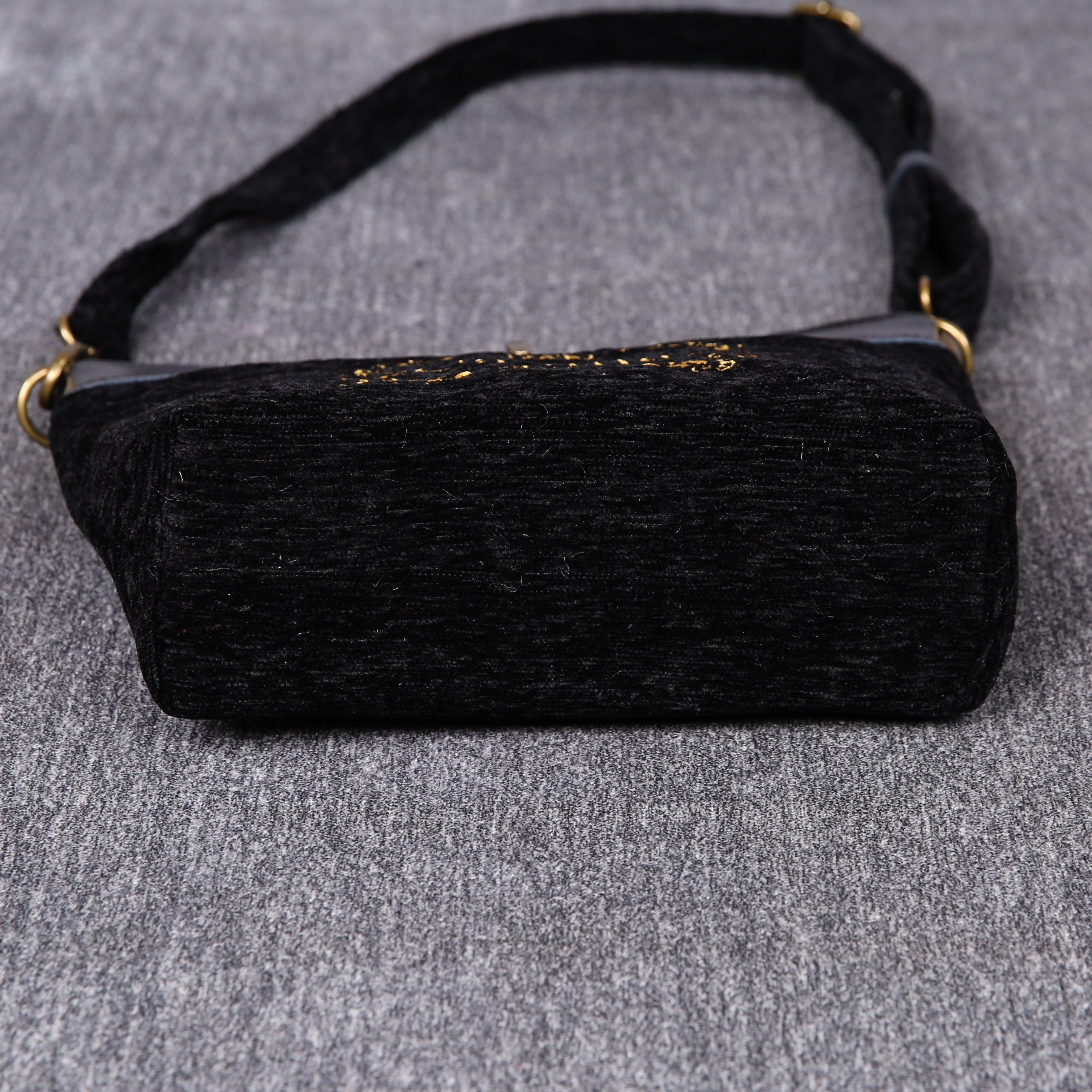 Luxury Monogrammed Black Cross Body carpet bag MCW Handmade