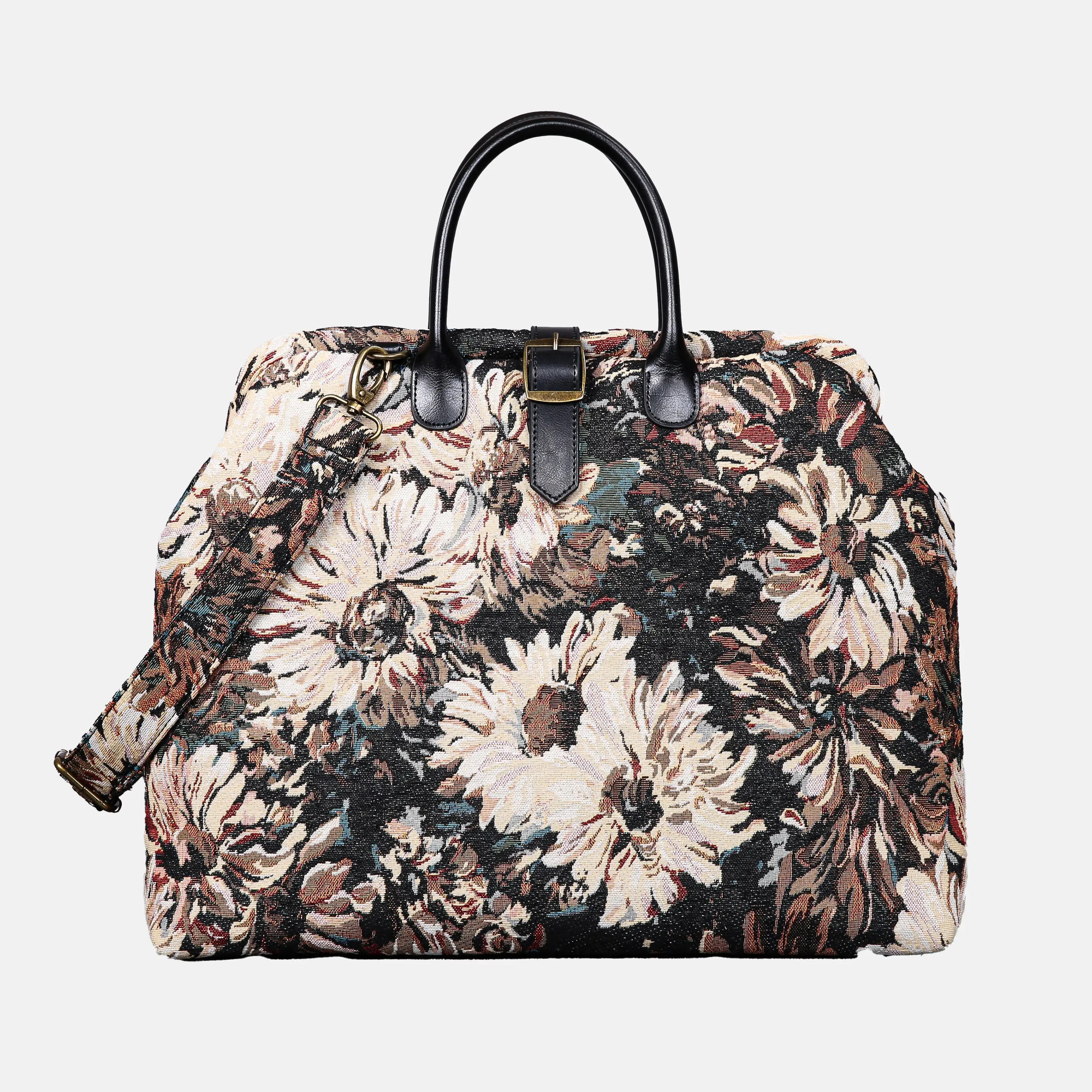 Blooming Daisy Black Mary Poppins Weekender Carpetbag of America main