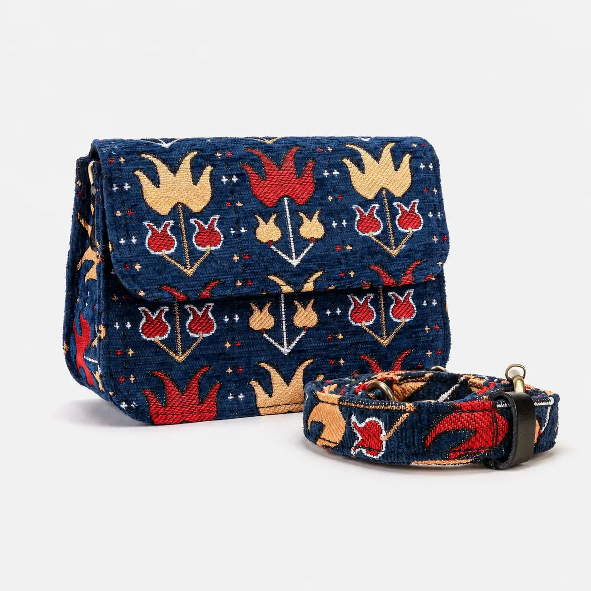 Poppy Bloom Flap Crossbody Bag of America display