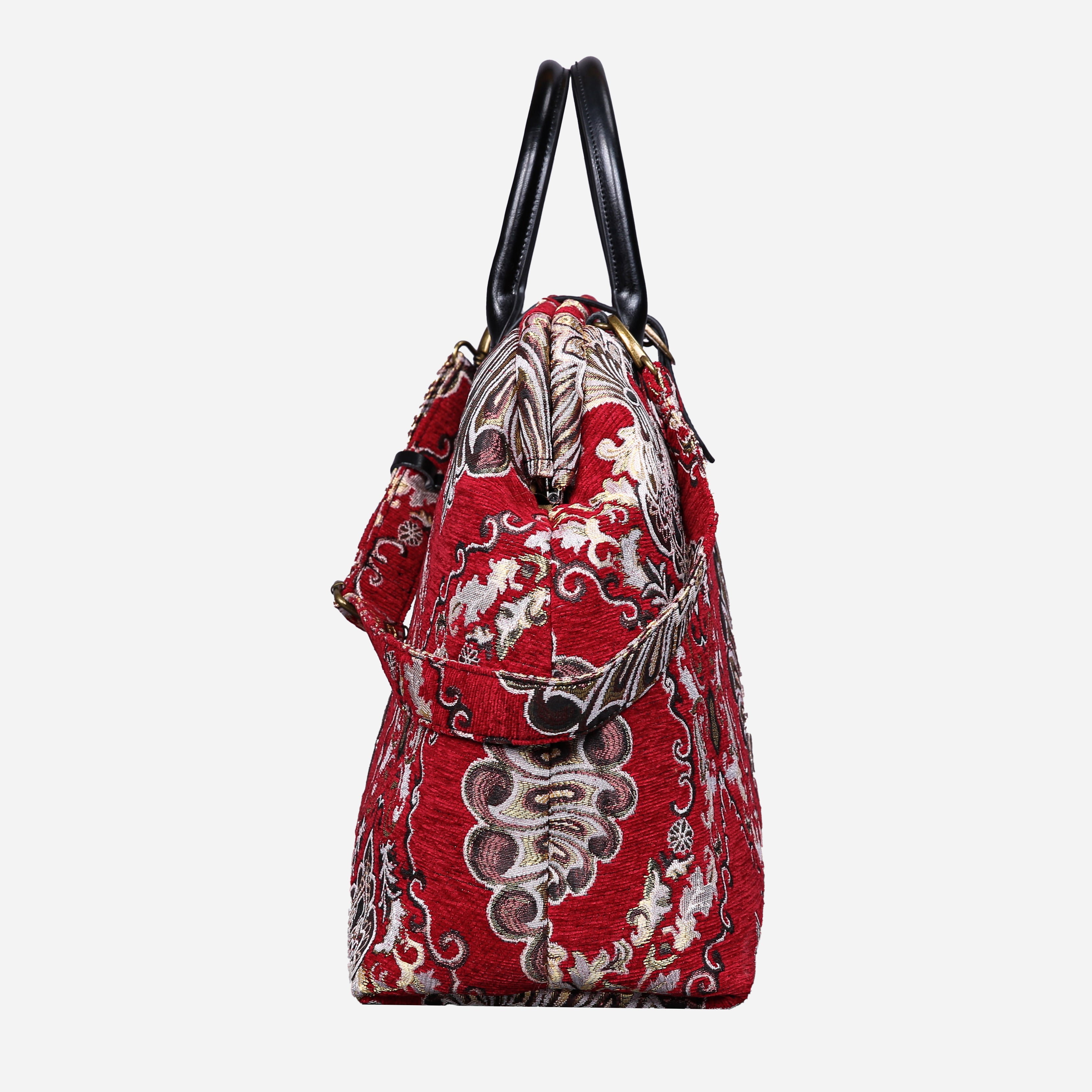 Nostalgia Red Mary Poppins Weekender carpet bag MCW Handmade side