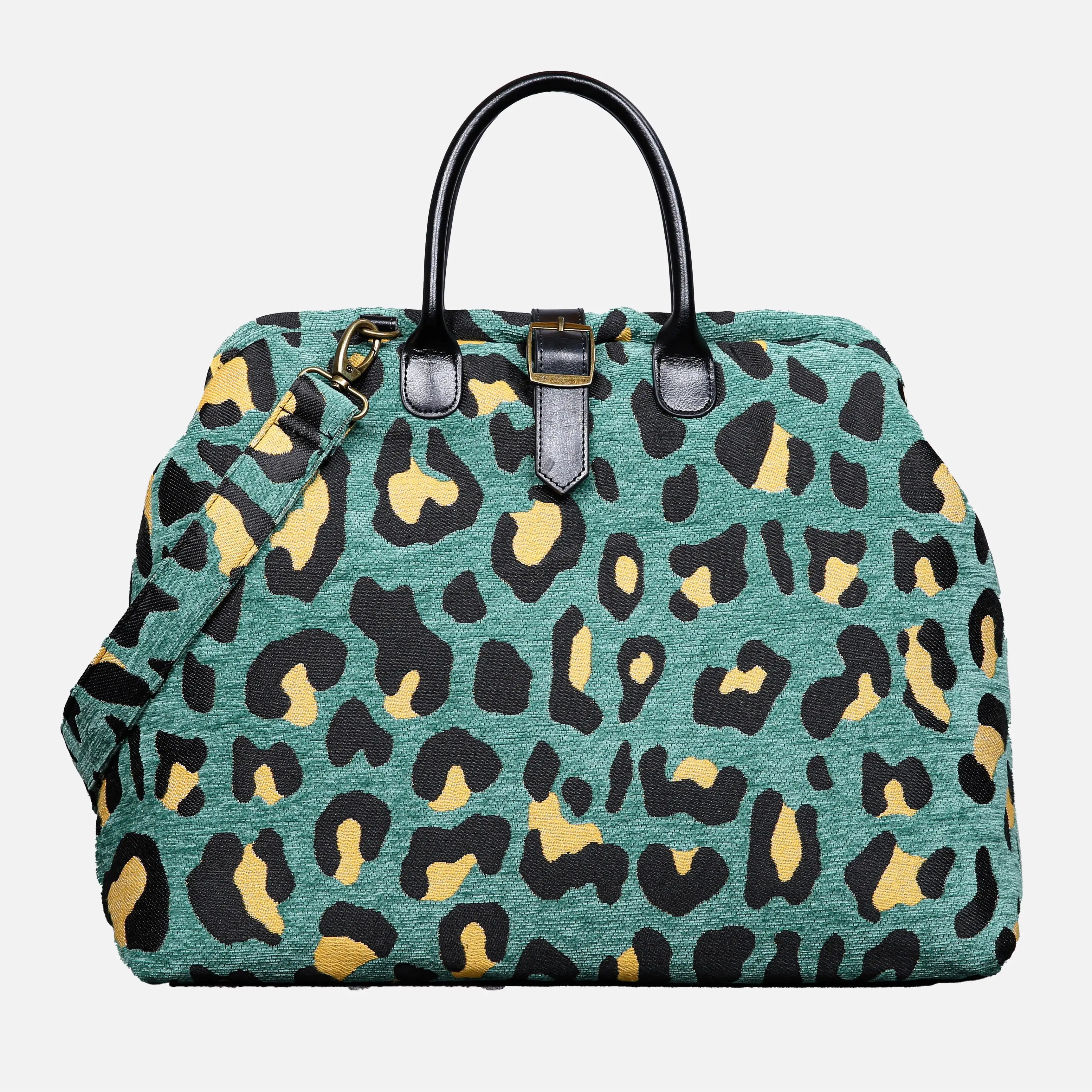 Leopard Green Mary Poppins Weekender Carpetbag of America main