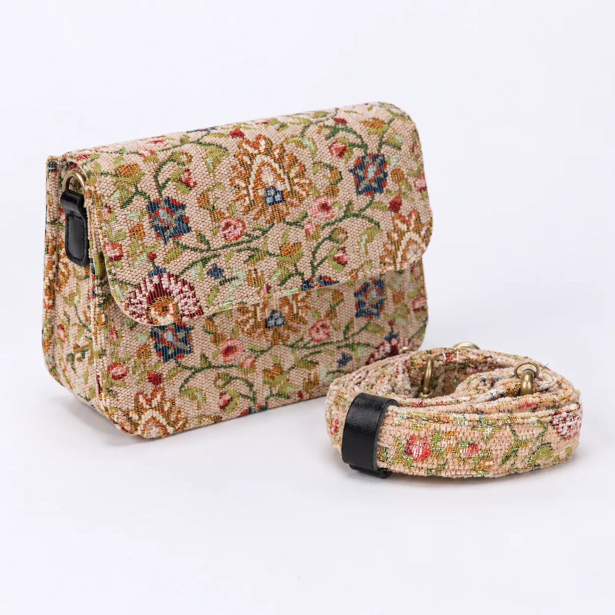 Oriental Beige Flap Crossbody Bag of America display