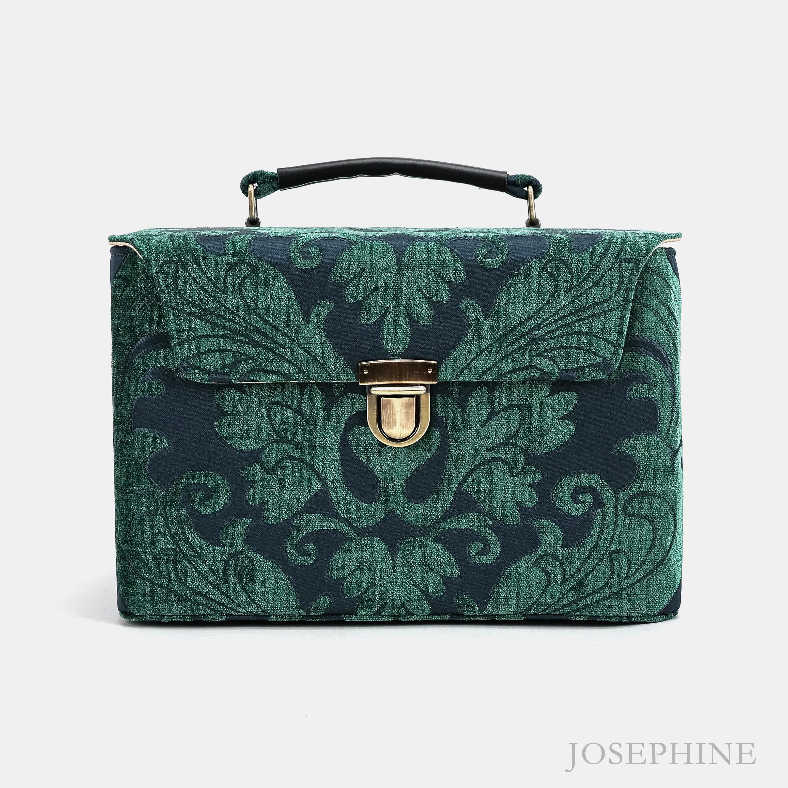 Josephine Large Train Case Purse Queen Hunter Green main