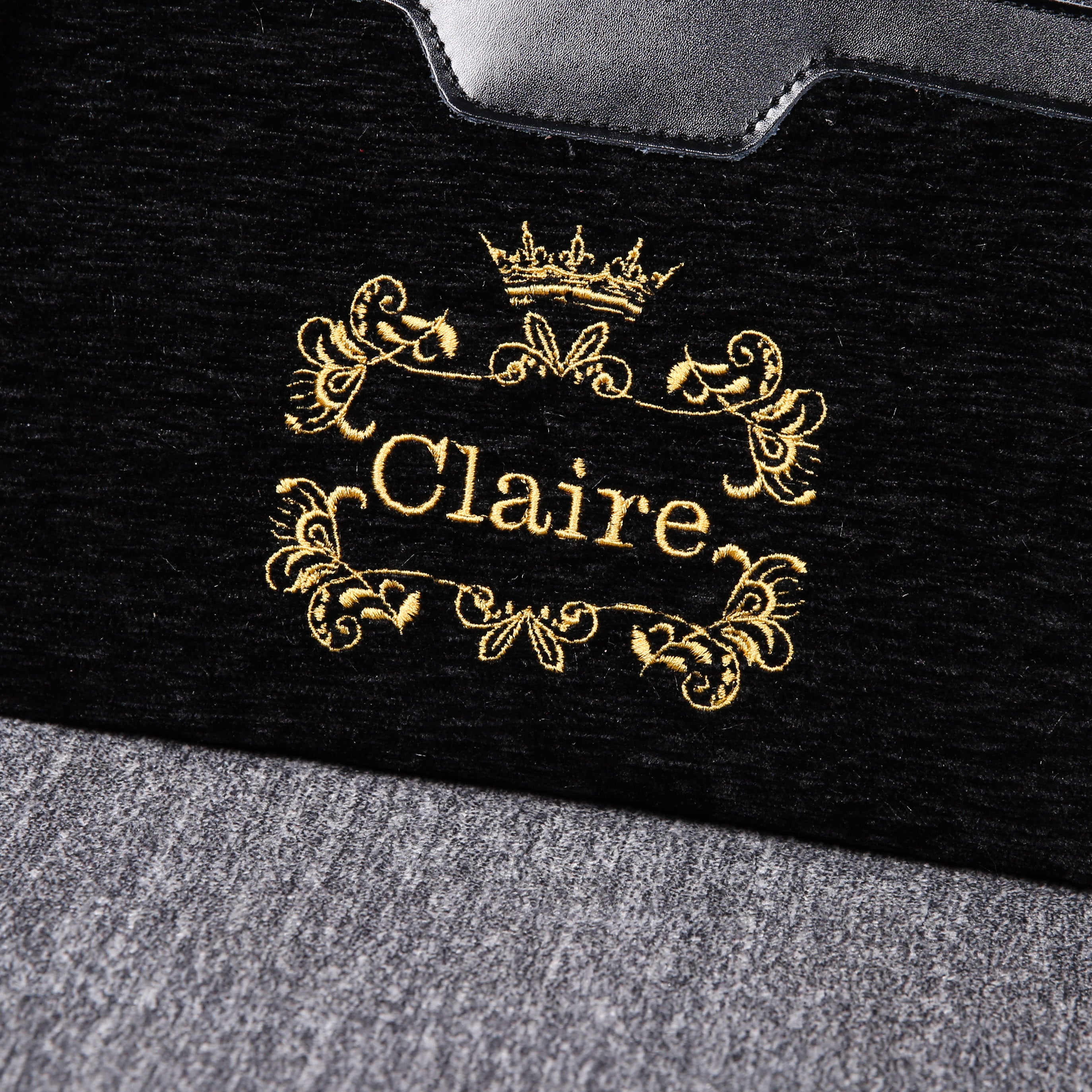 Luxury Monogrammed Black Make up Bag carpet bag MCW Handmade