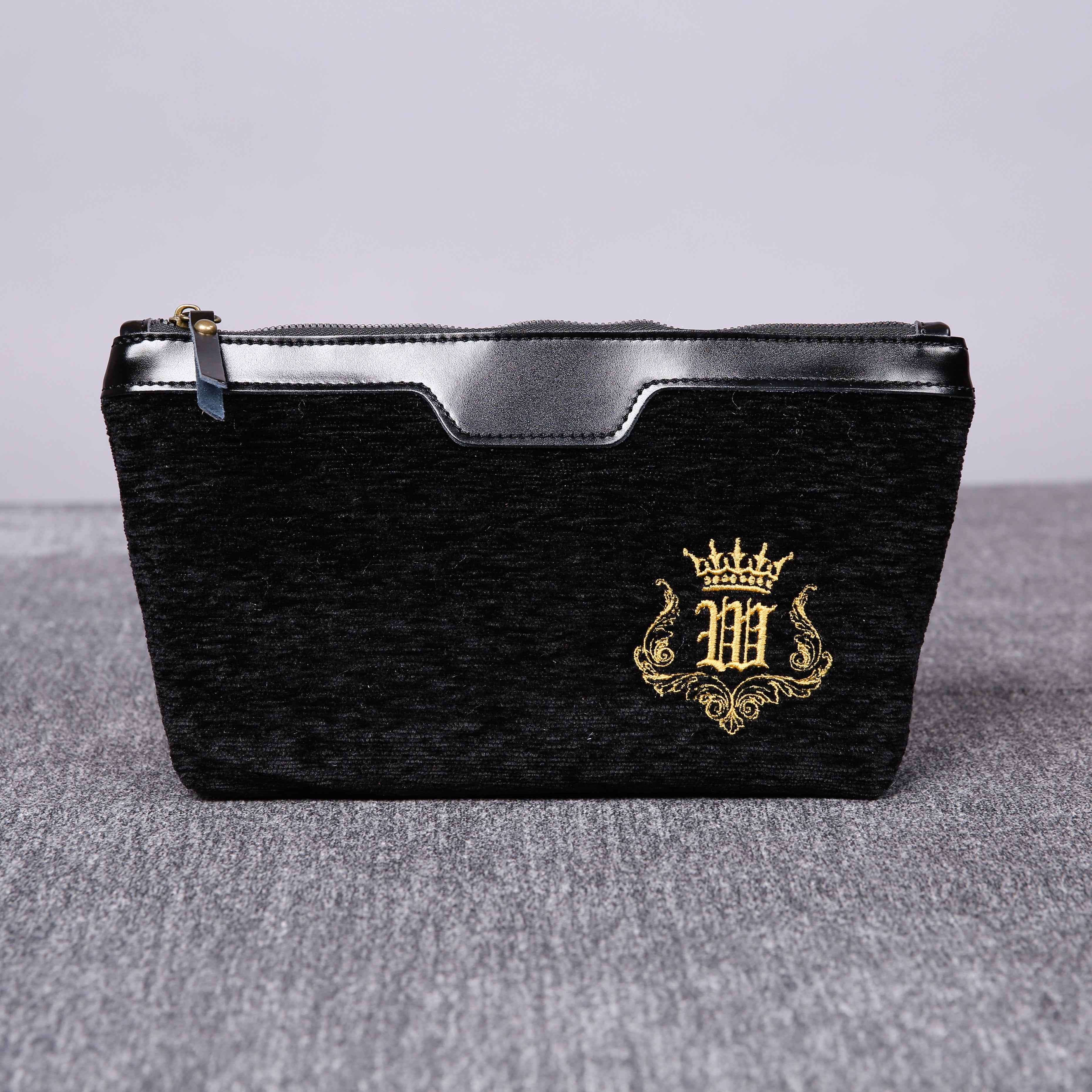Luxury Monogrammed Black Make up Bag carpet bag MCW Handmade