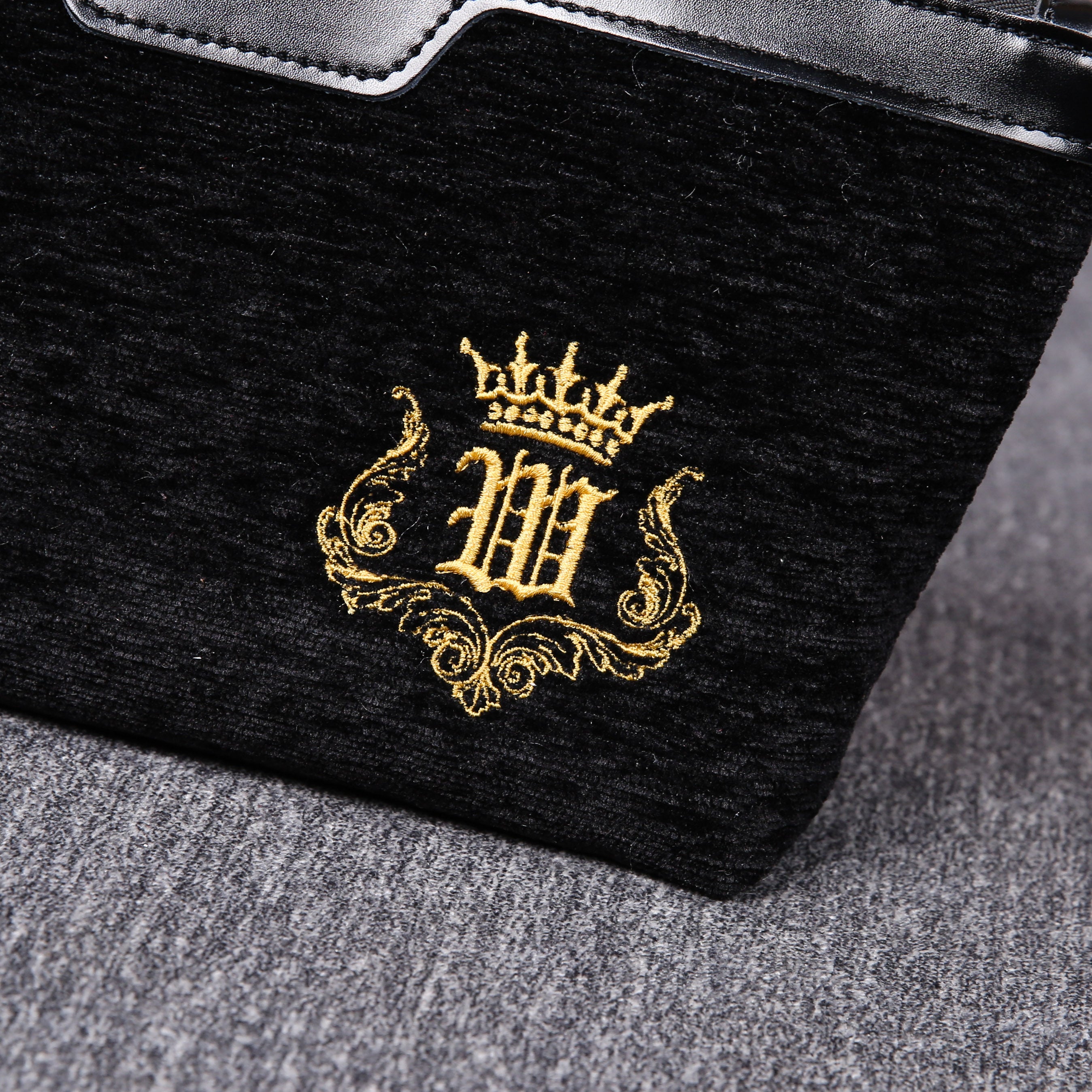 Luxury Monogrammed Black Make up Bag carpet bag MCW Handmade