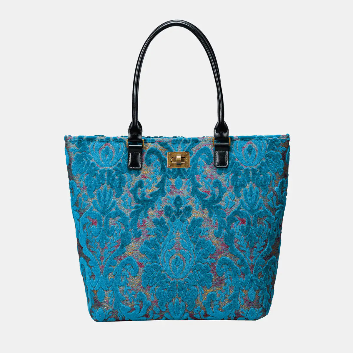 Burnout Velvet Aqua Blue Carpet Tote Shopper of America main