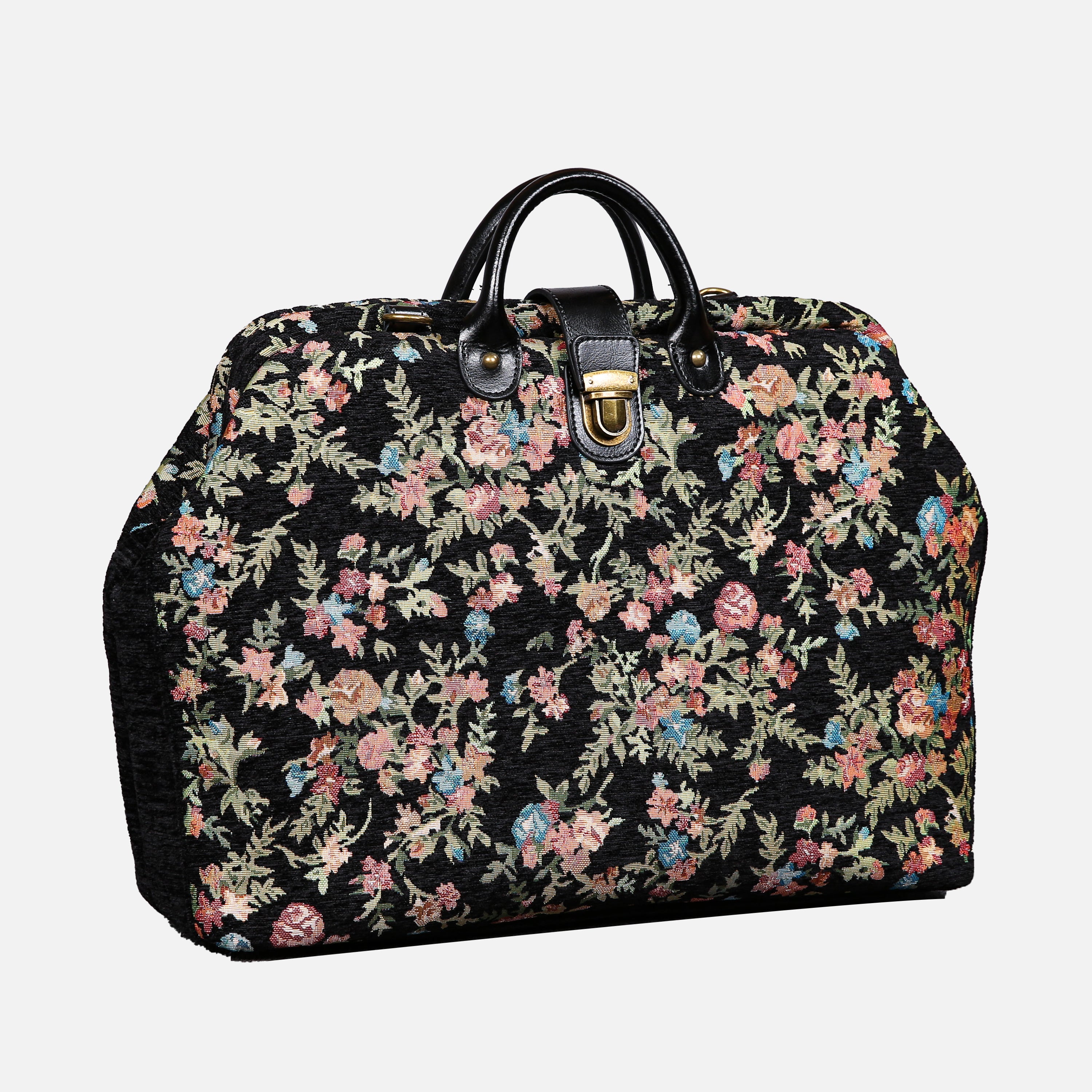 Spring Valley Black Laptop Work Bag carpet bag MCW Handmade-1
