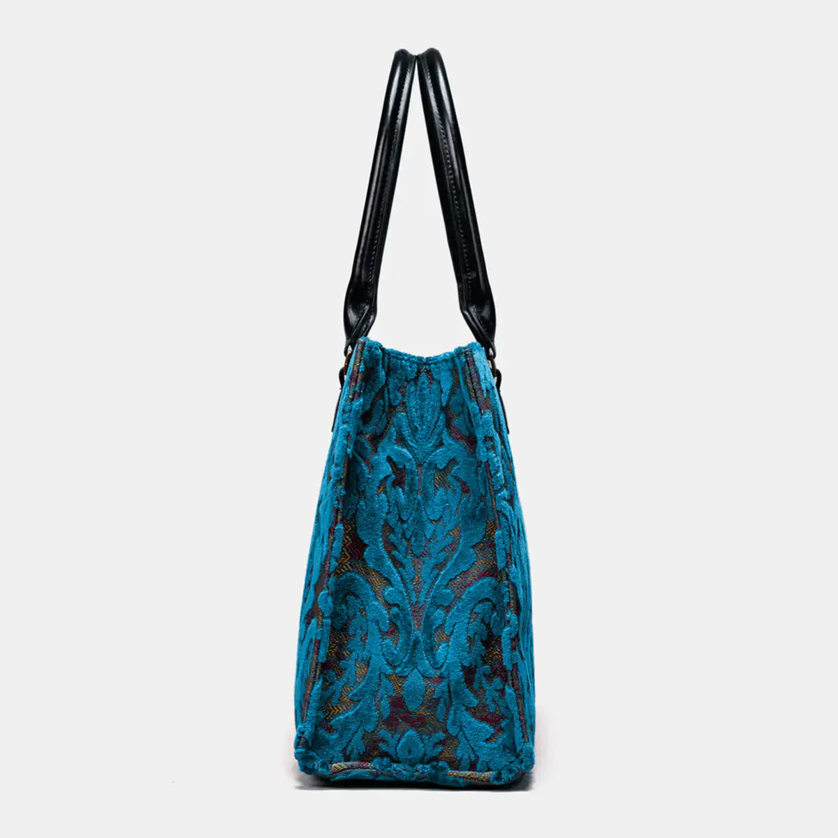 Burnout Velvet Aqua Blue Laptop Work Tote of America left
