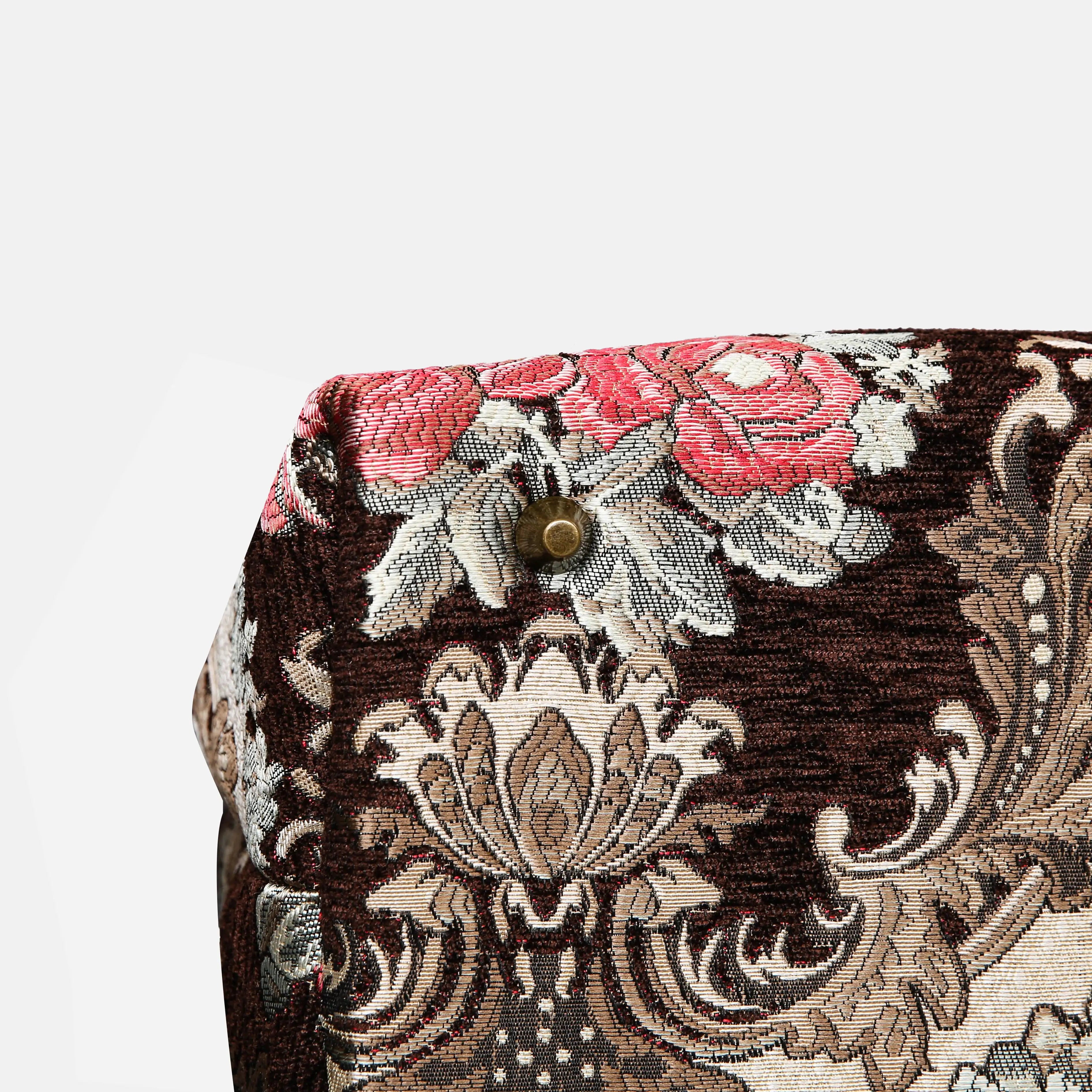 Brocade Brown Mary Poppins Weekender Carpetbag of America bottom