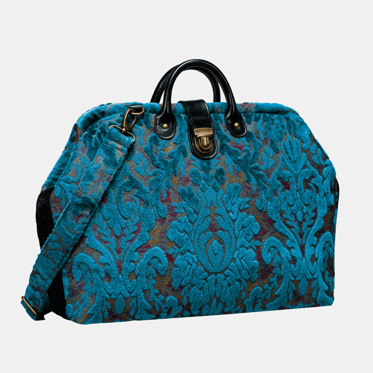 Burnout Velvet Aqua Blue Laptop Work Bag with handle