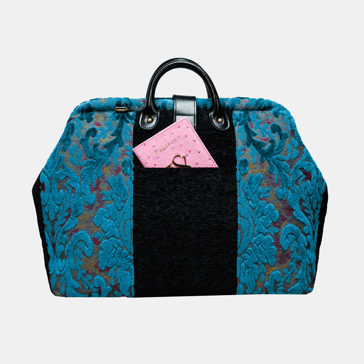 Burnout Velvet Aqua Blue Laptop Work Bag back