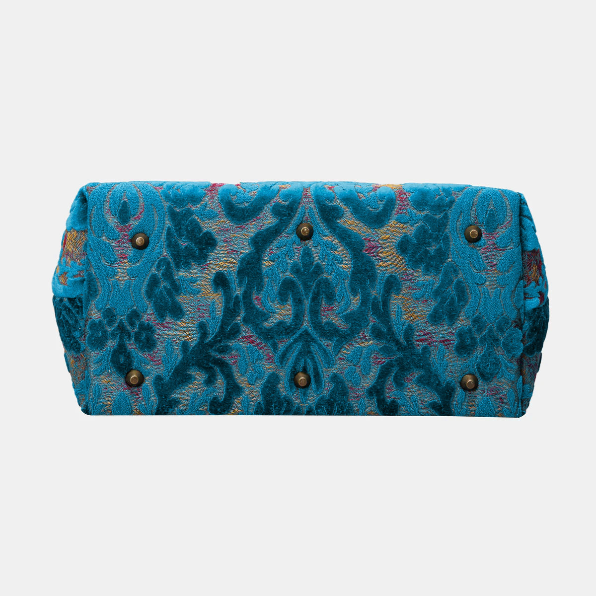 Burnout Velvet Aqua Blue Knitting Project Bag bottom