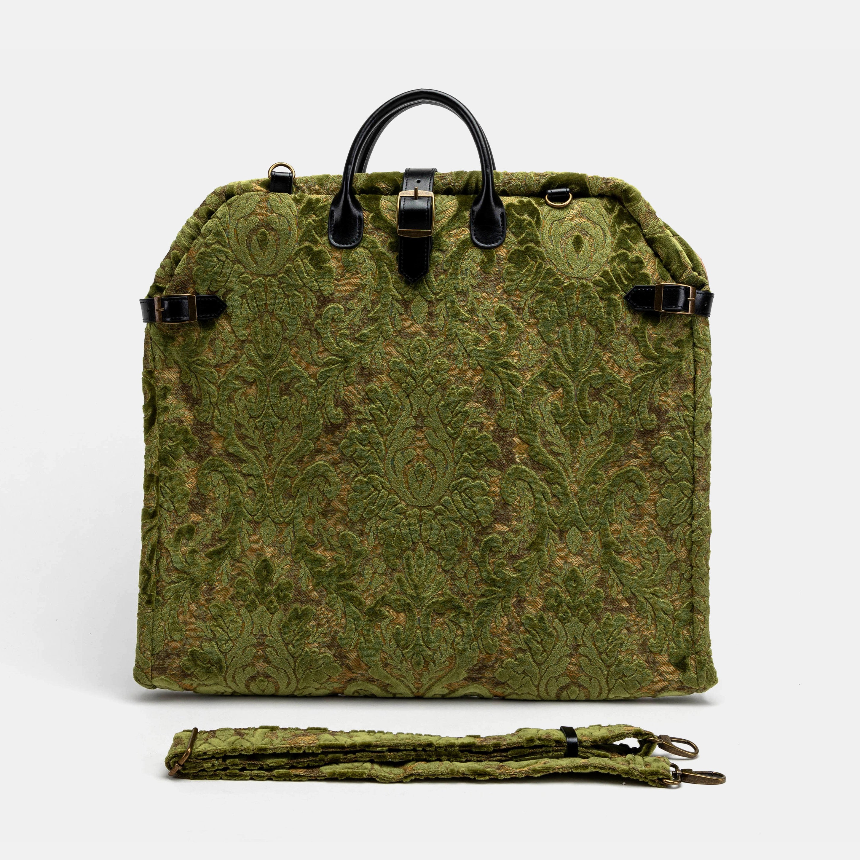 Burnout Velvet Fern Green Carpet Garment Bag Carpetbag of America main