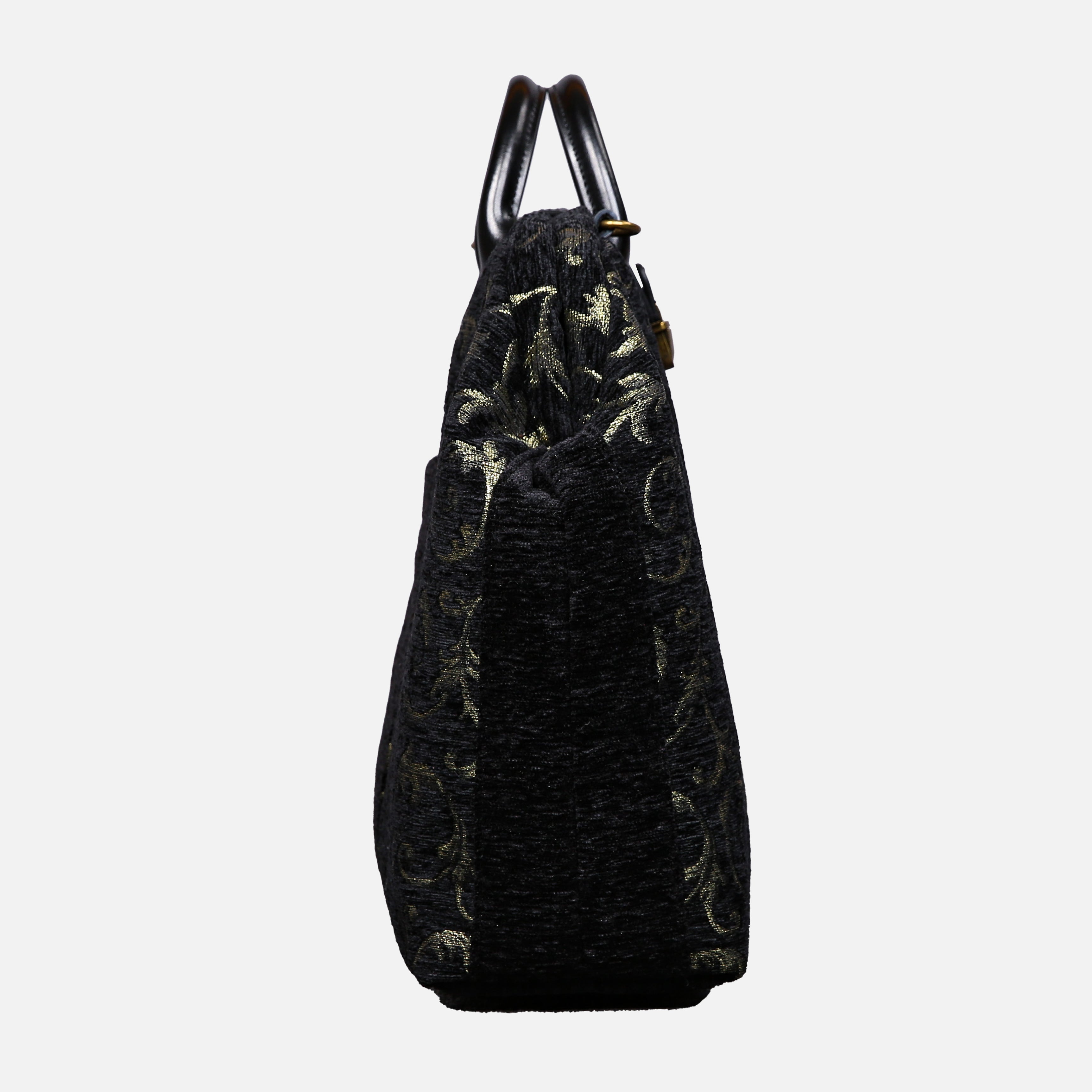 Vintage Scroll Black Laptop Work Bag carpet bag MCW Handmade-4
