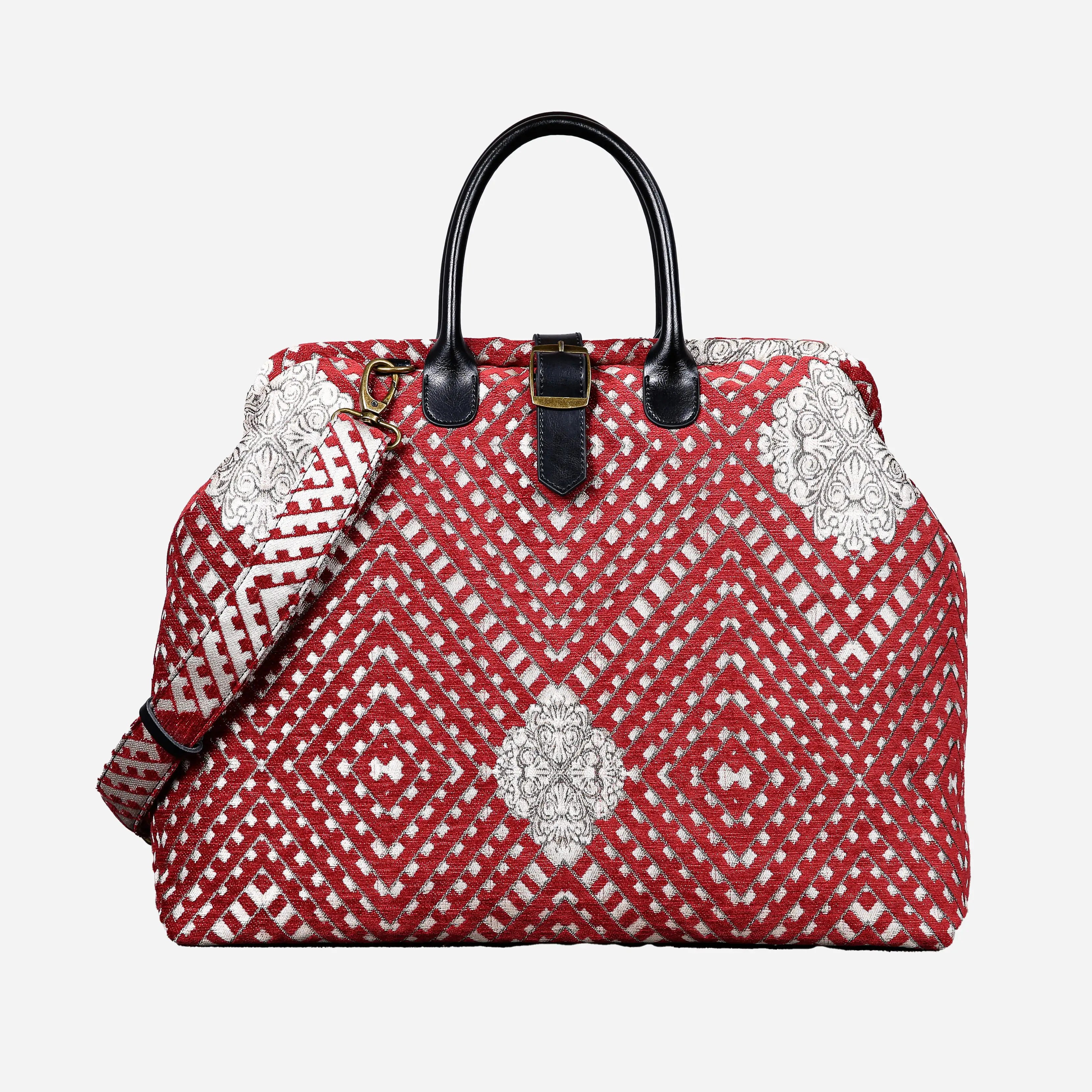 Diamond Red Mary Poppins Weekender carpet bag MCW Handmade main