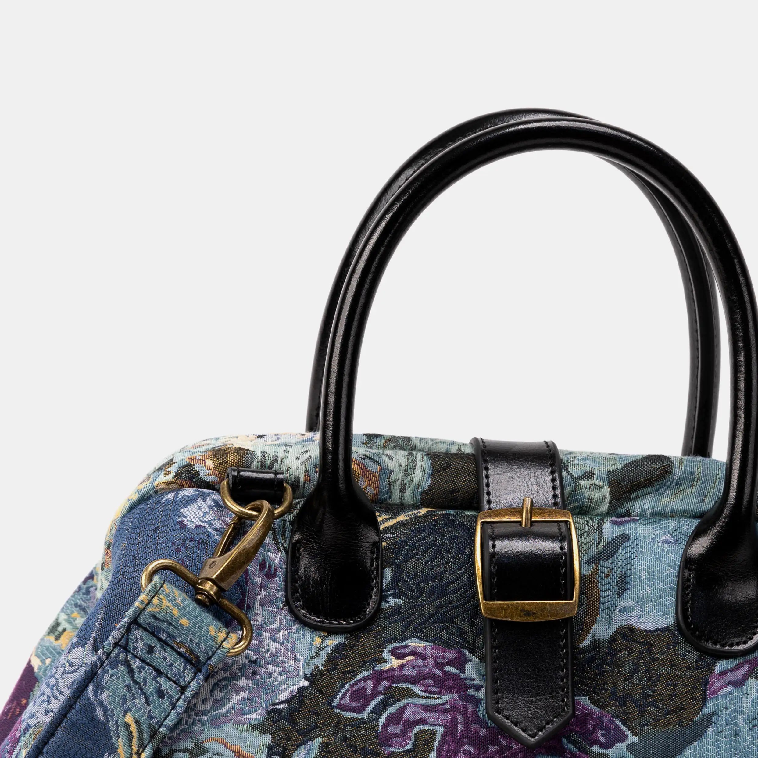 Abstract Blue Carpet Handbag Purse of America buckle