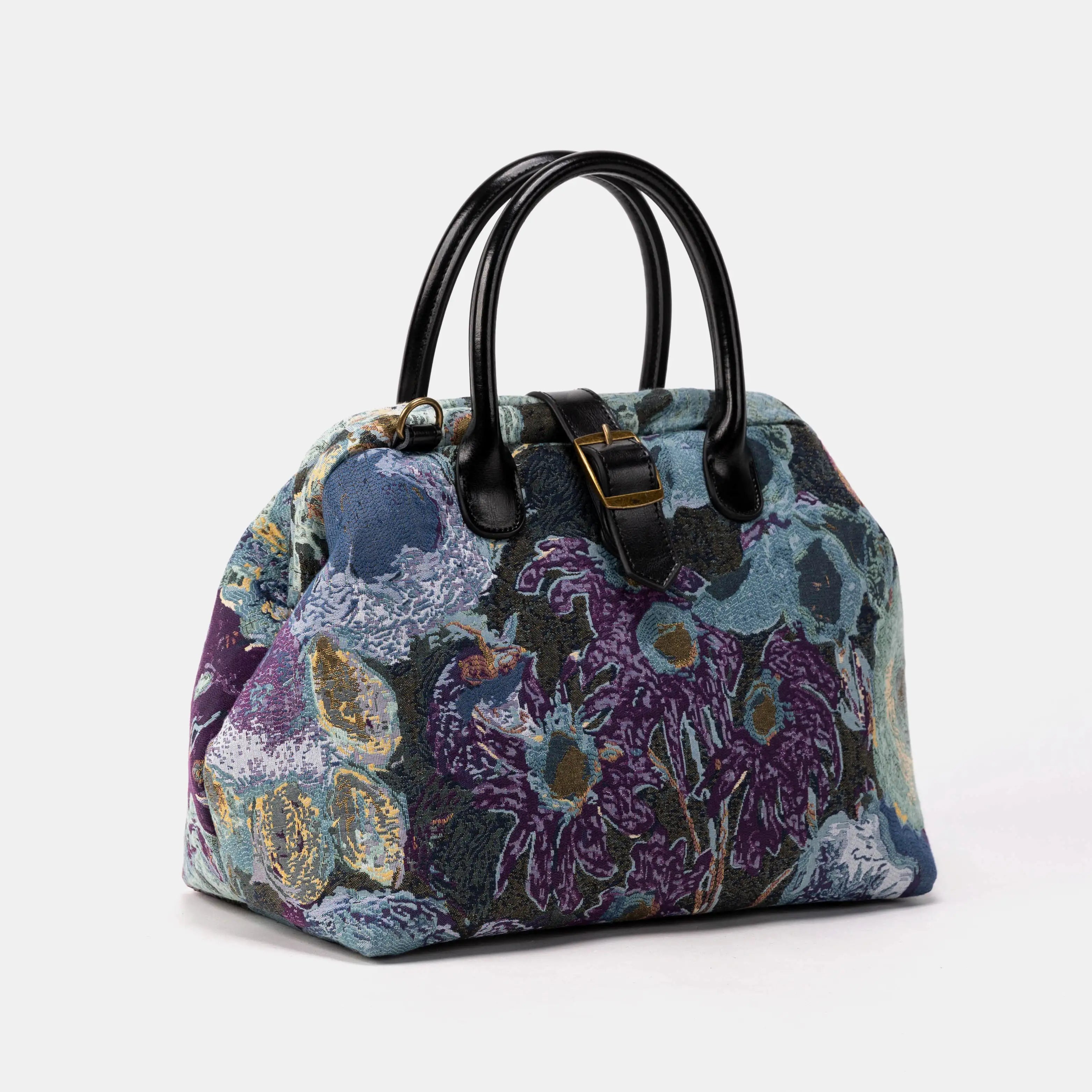Abstract Blue Carpet Handbag Purse of America front