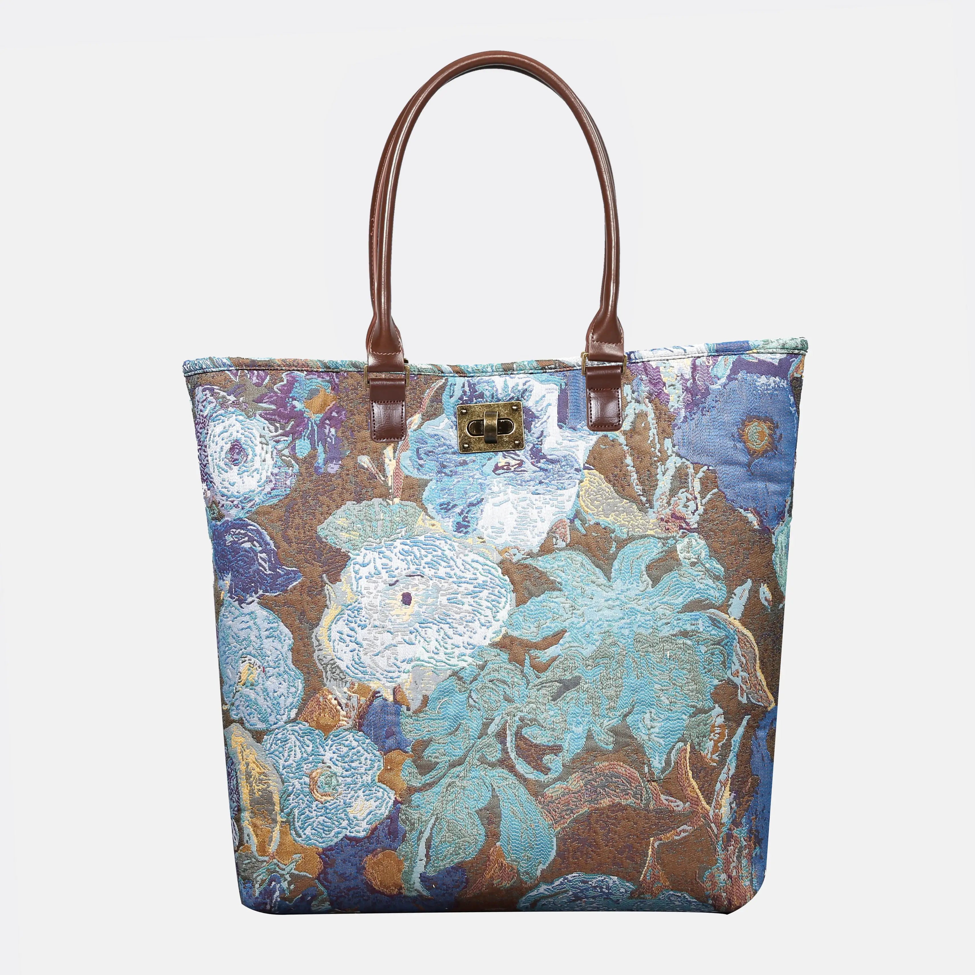 Abstract Blue Carpet Tote Shopper Carpetbag of America main