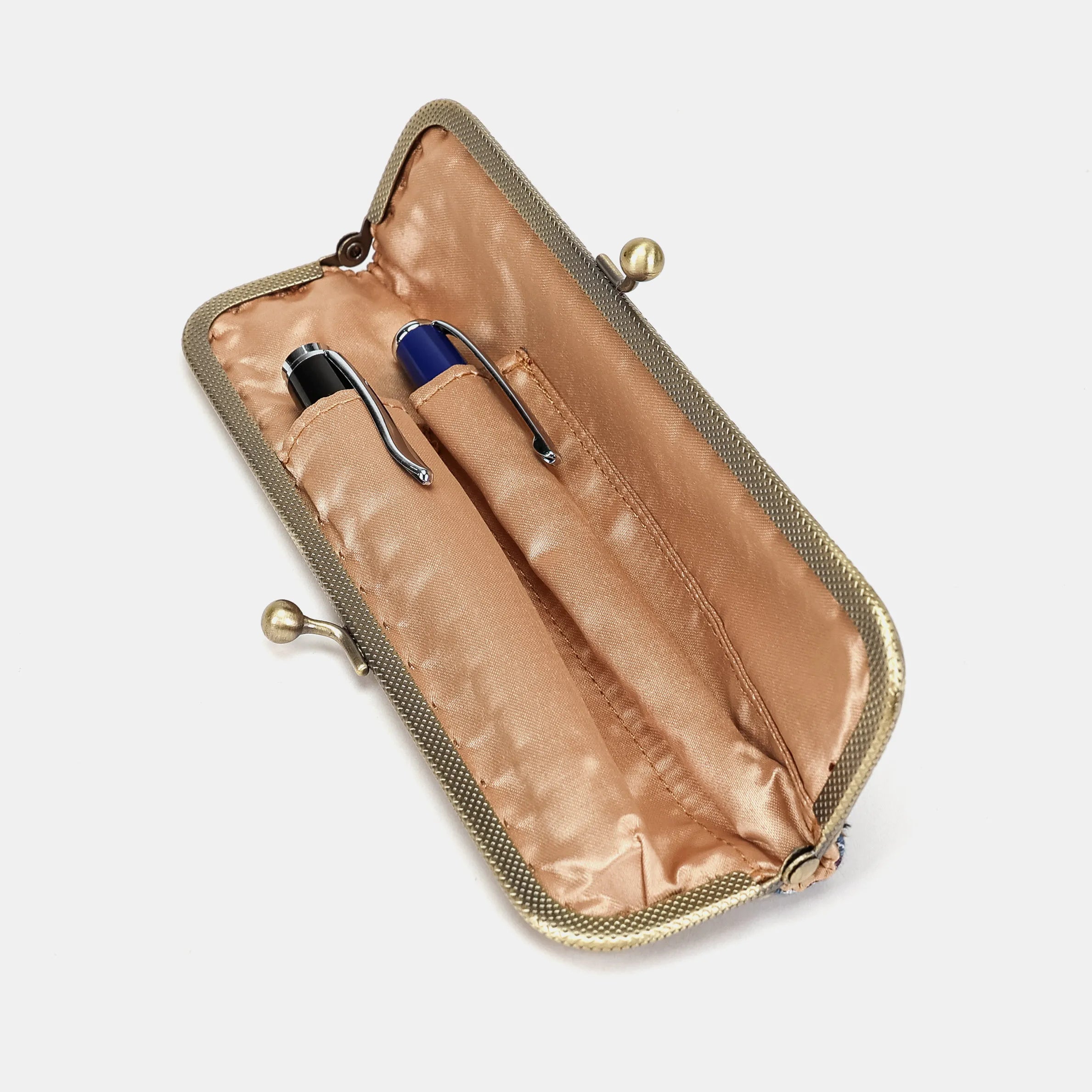 Abstract Blue Duo Pen Case Carpetbag of America open
