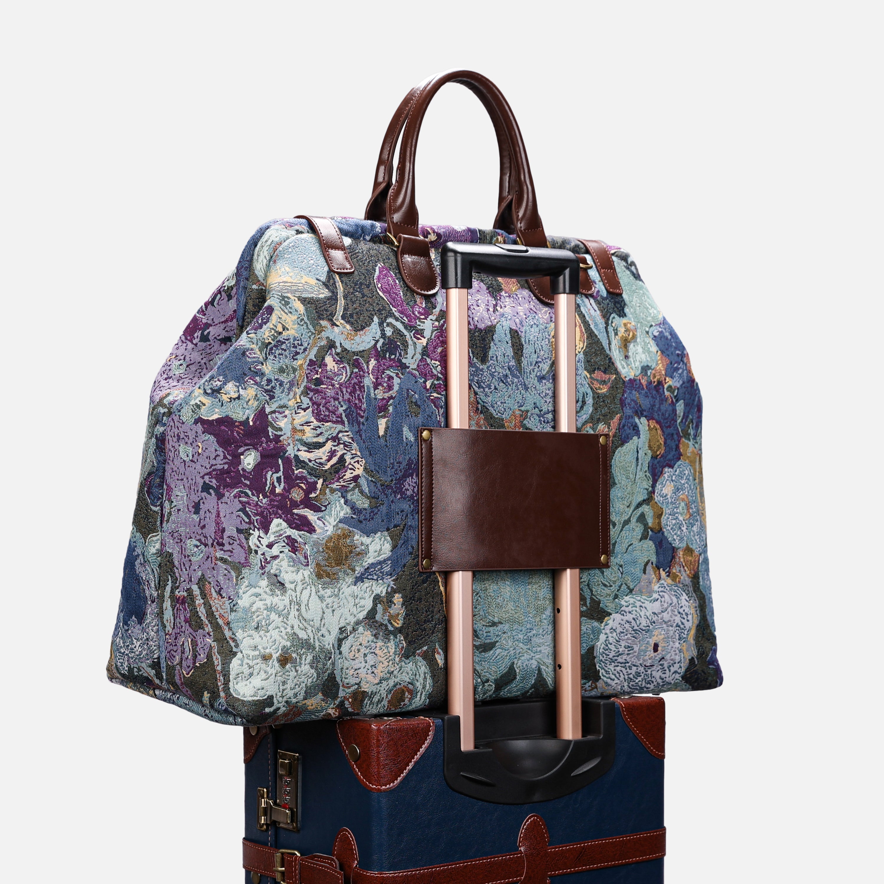 Abstract Blue Men's Carpetbag of America with luggage sleeve-6