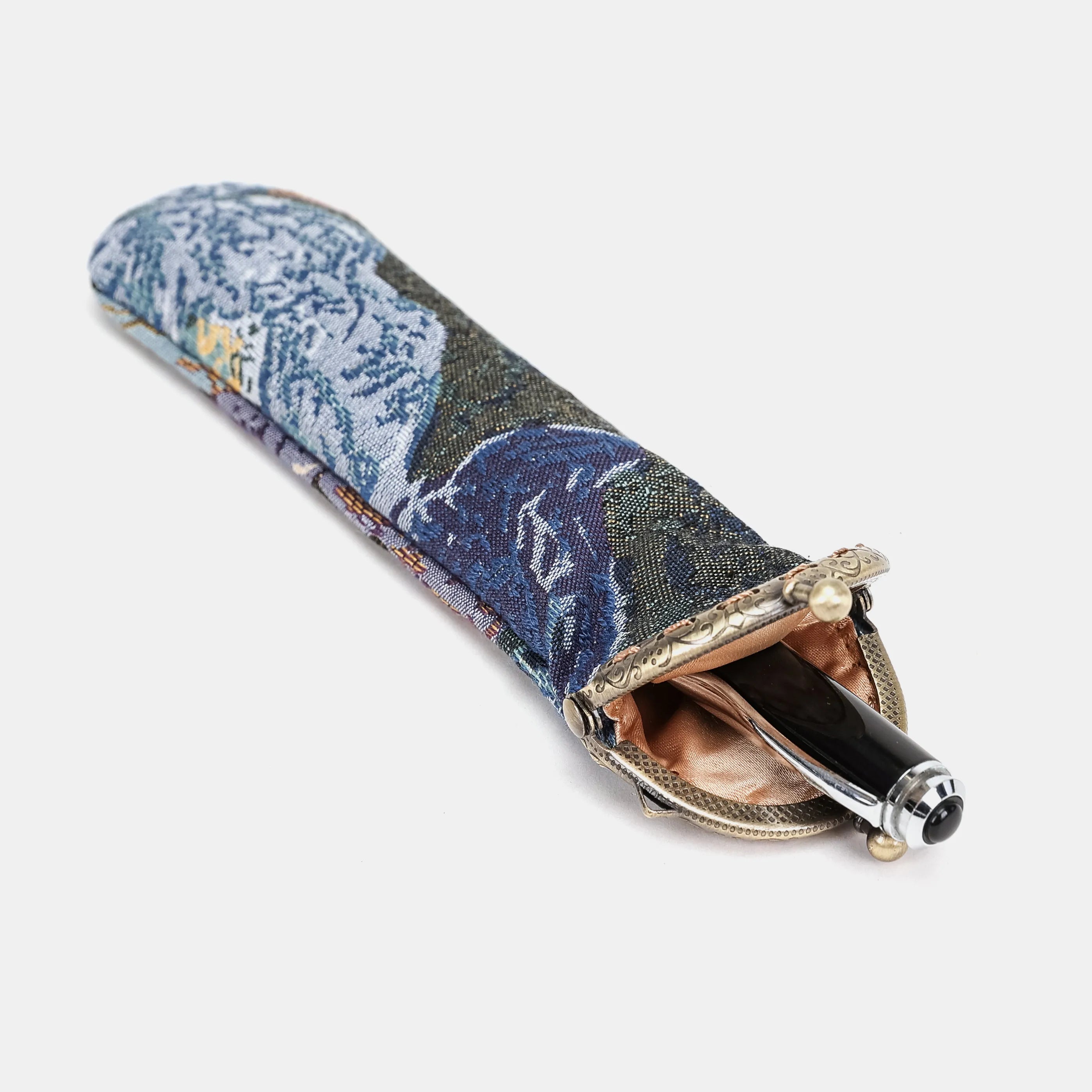 Abstract Blue Solo Pen Case Carpetbag of America in use