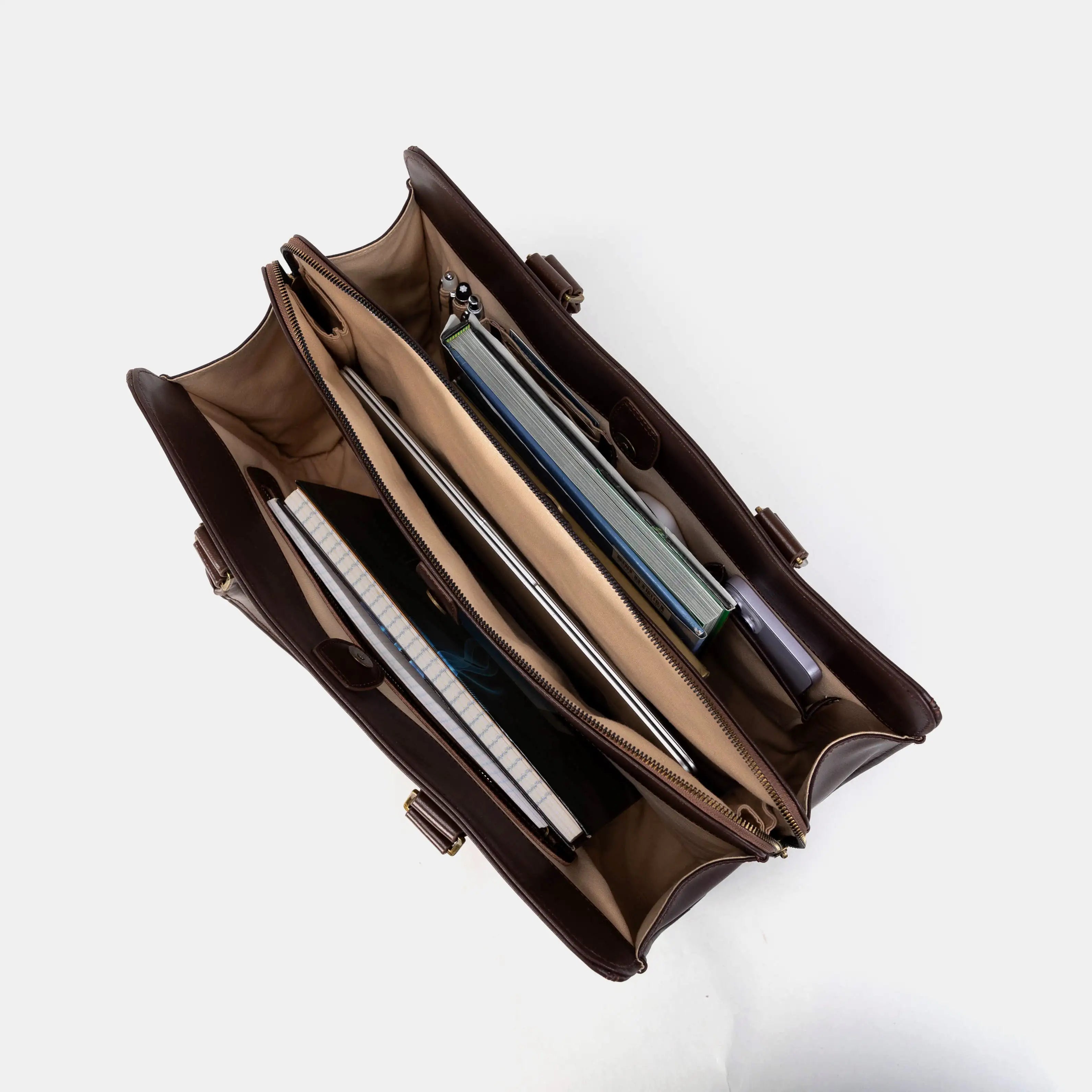 Abstract Brown Business Tote of America inside