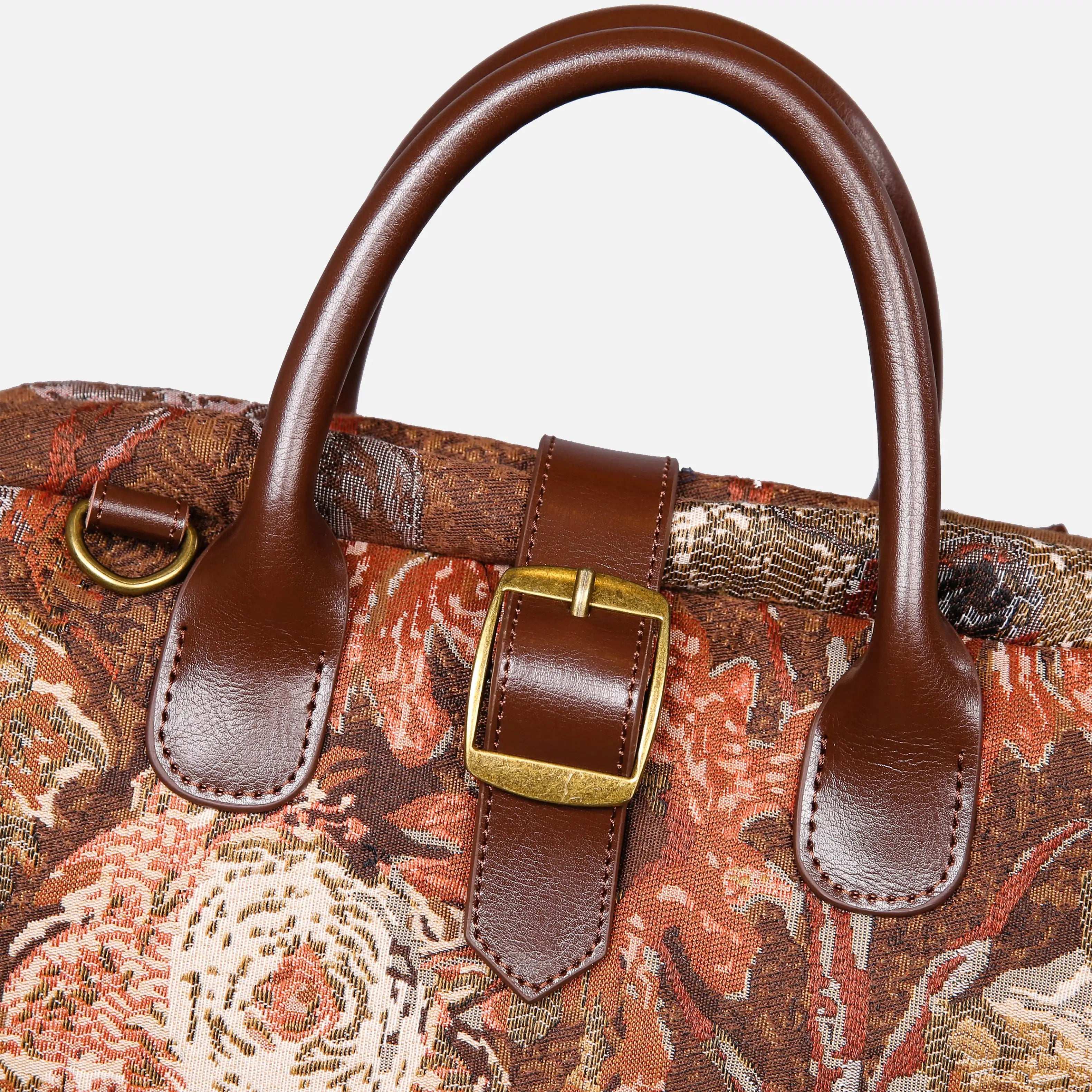 Abstract Brown Carpet Laptop Backpack Carpetbag of America buckle