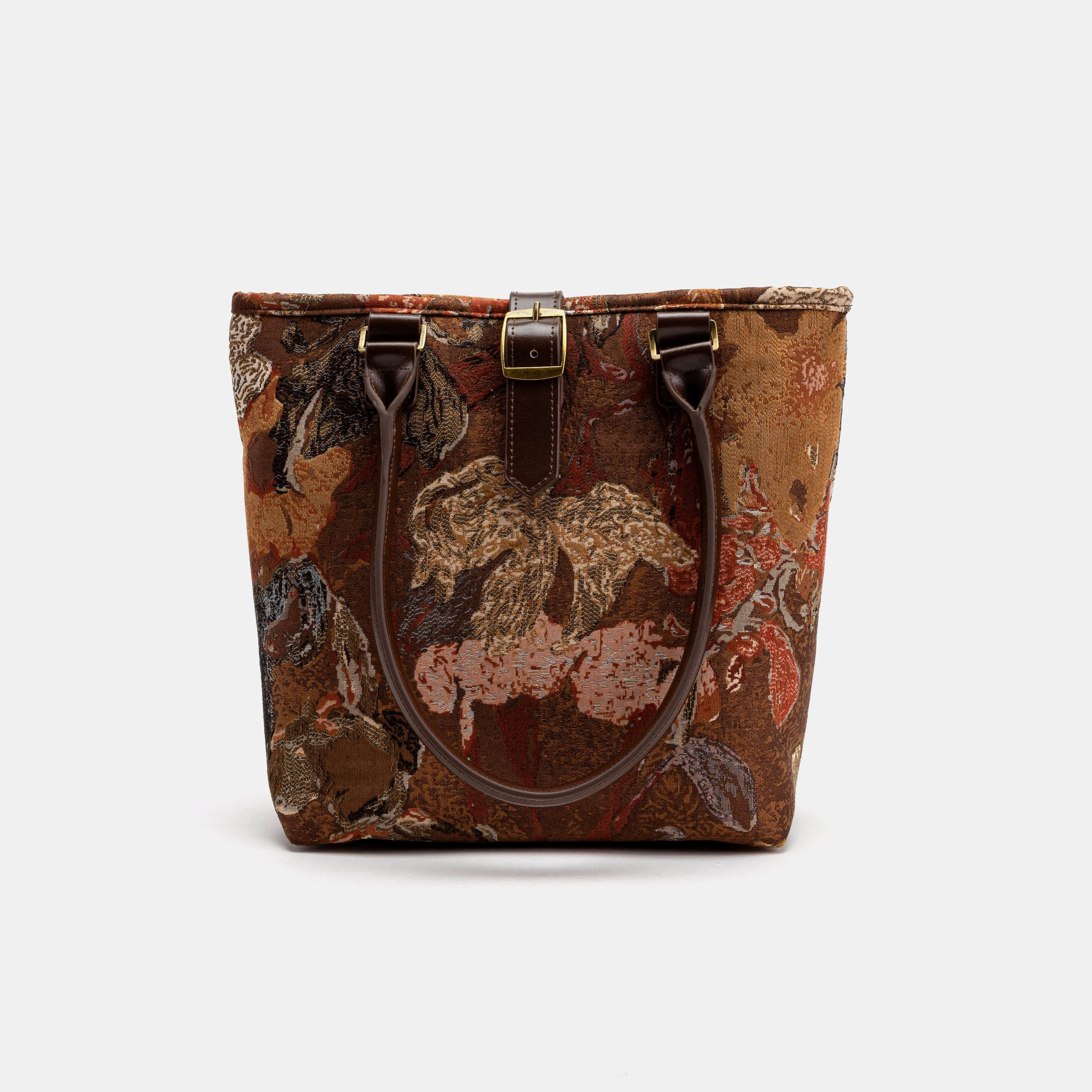 Abstract Brown Everyday Tote Bag Carpetbag of America with shoulder strap