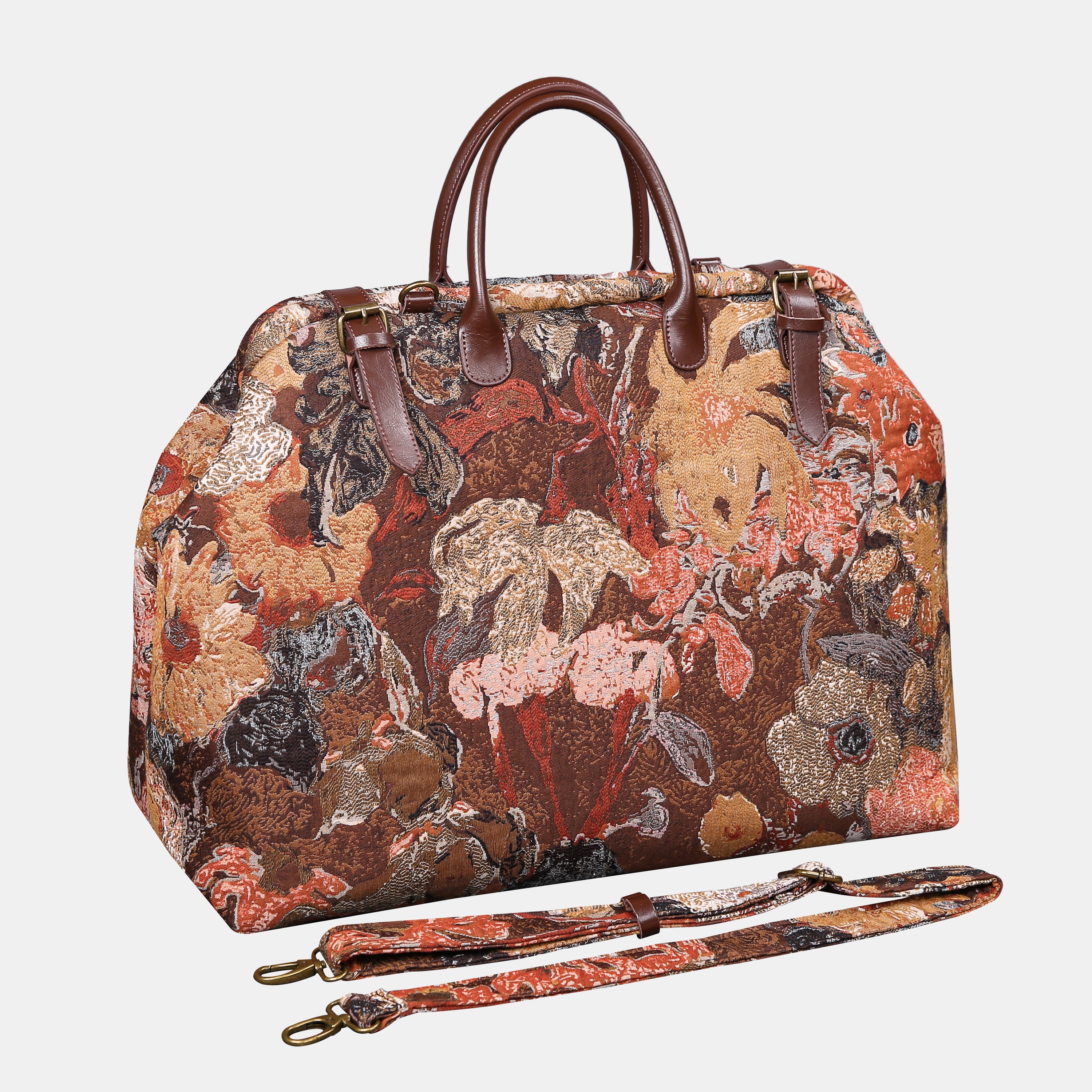 Abstract Brown Large Carpetbag of America Front side
