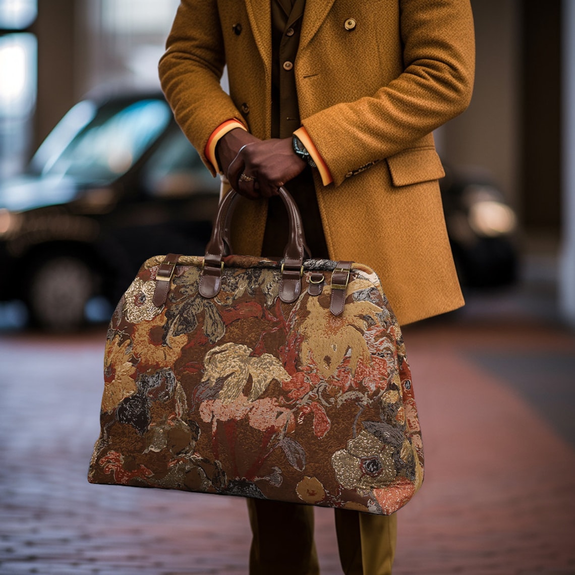 Abstract Brown Men's Carpetbag of America model-1
