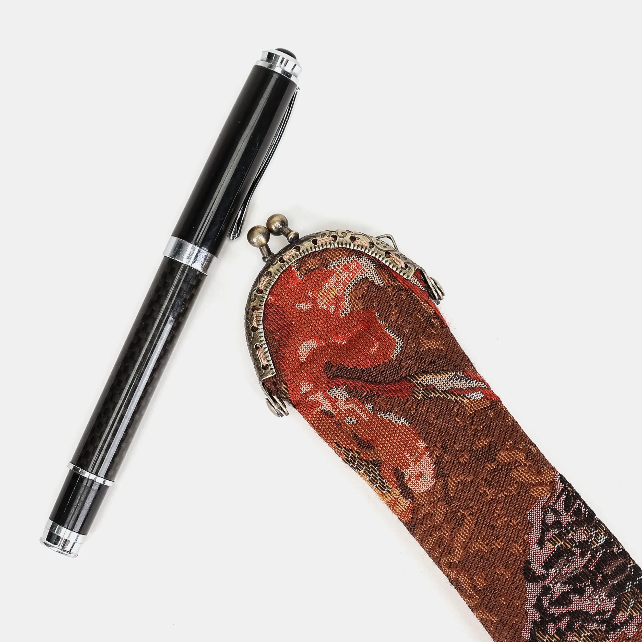 Abstract Brown Solo Pen Case Carpetbag of America with pen