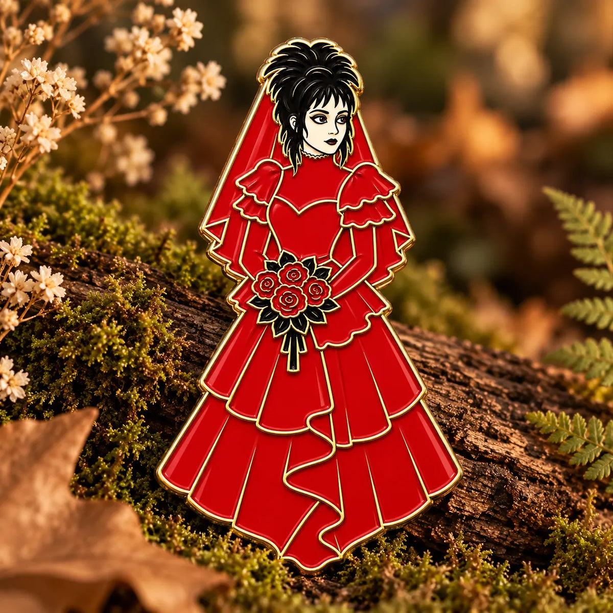 Beetlejuice Inspired Brooches | 6 Designs | MCW Lydia in Red