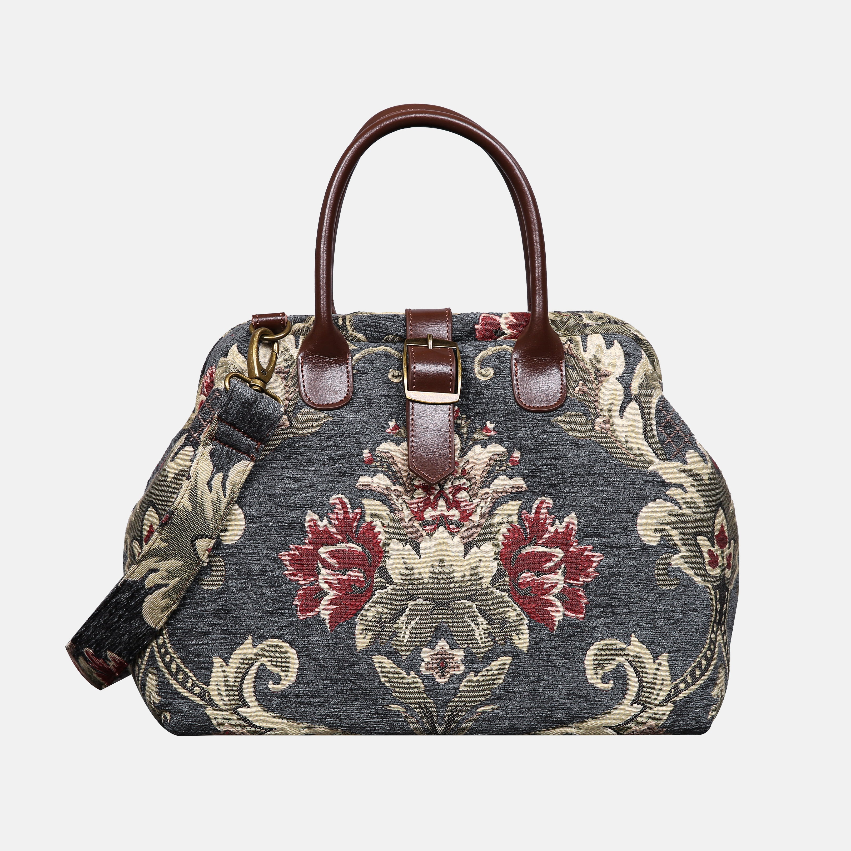Baroque Floral Green Gray Carpet Handbag Purse carpet bag MCW Handmade of America main
