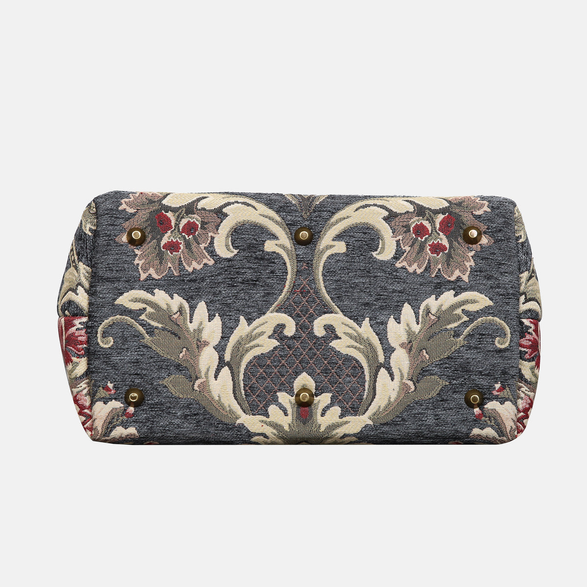 Baroque Floral Green Gray Carpet Handbag Purse carpet bag MCW Handmade of America bottom