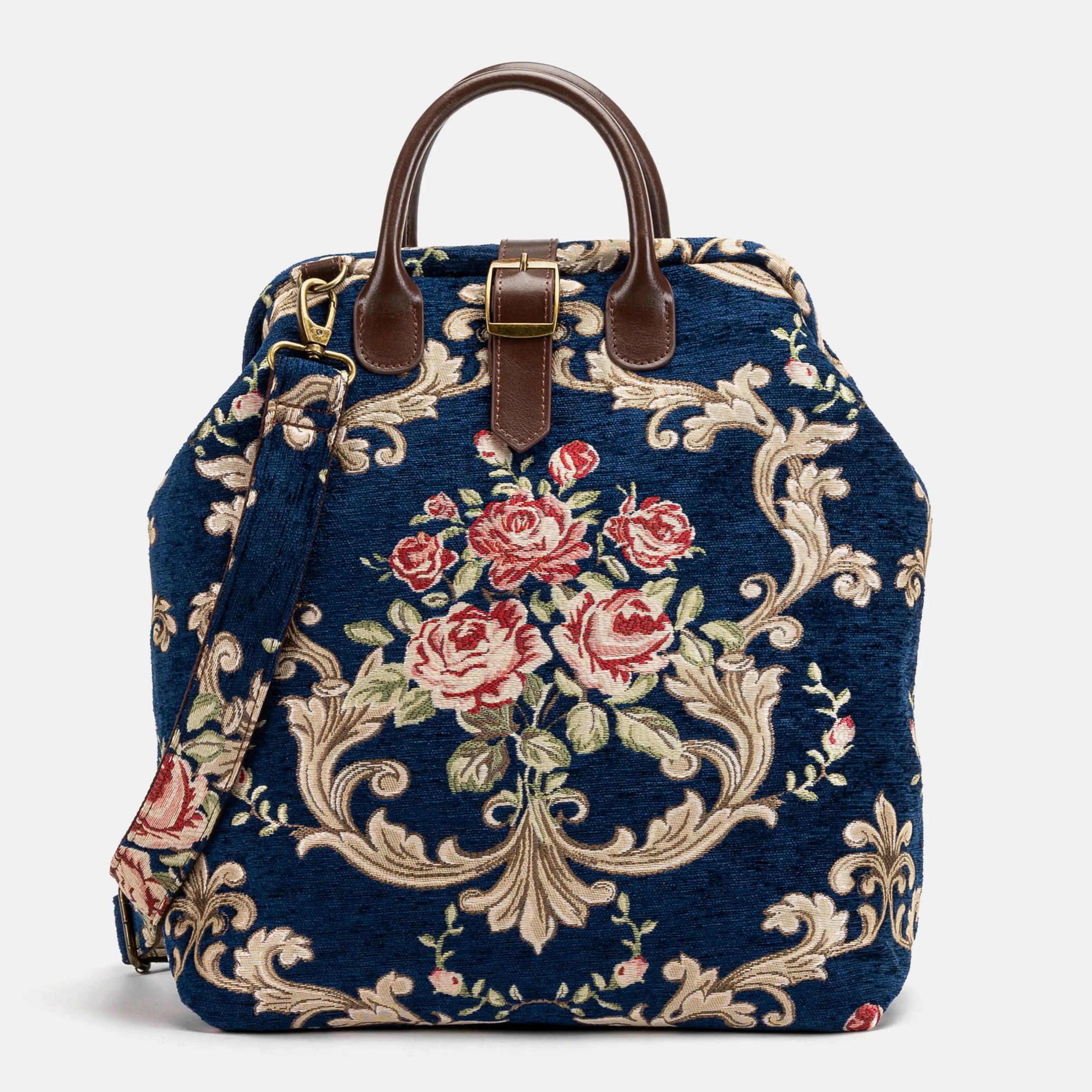 Baroque Garden Blue Carpet Laptop Backpack Carpetbag of America front