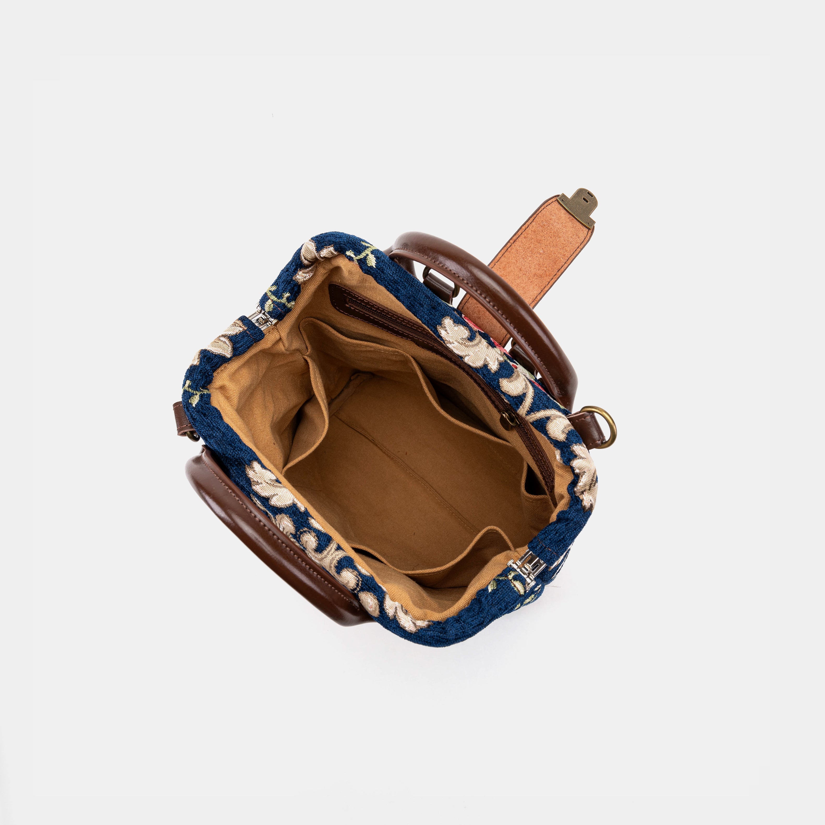Baroque Garden Blue Carpet Everyday Backpack Carpetbag of America inside