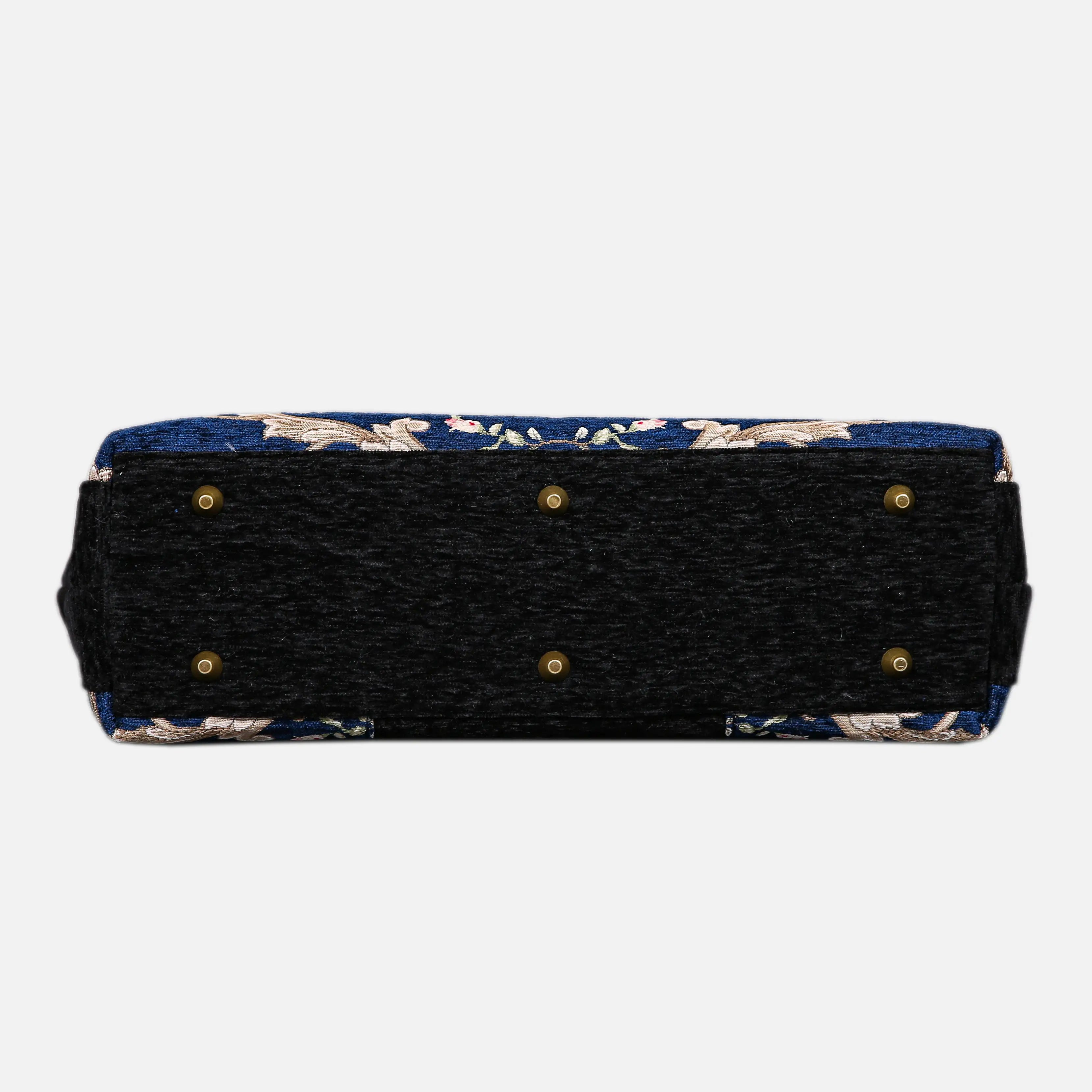 Baroque Garden Blue Laptop Work Bag carpet bag of America botom