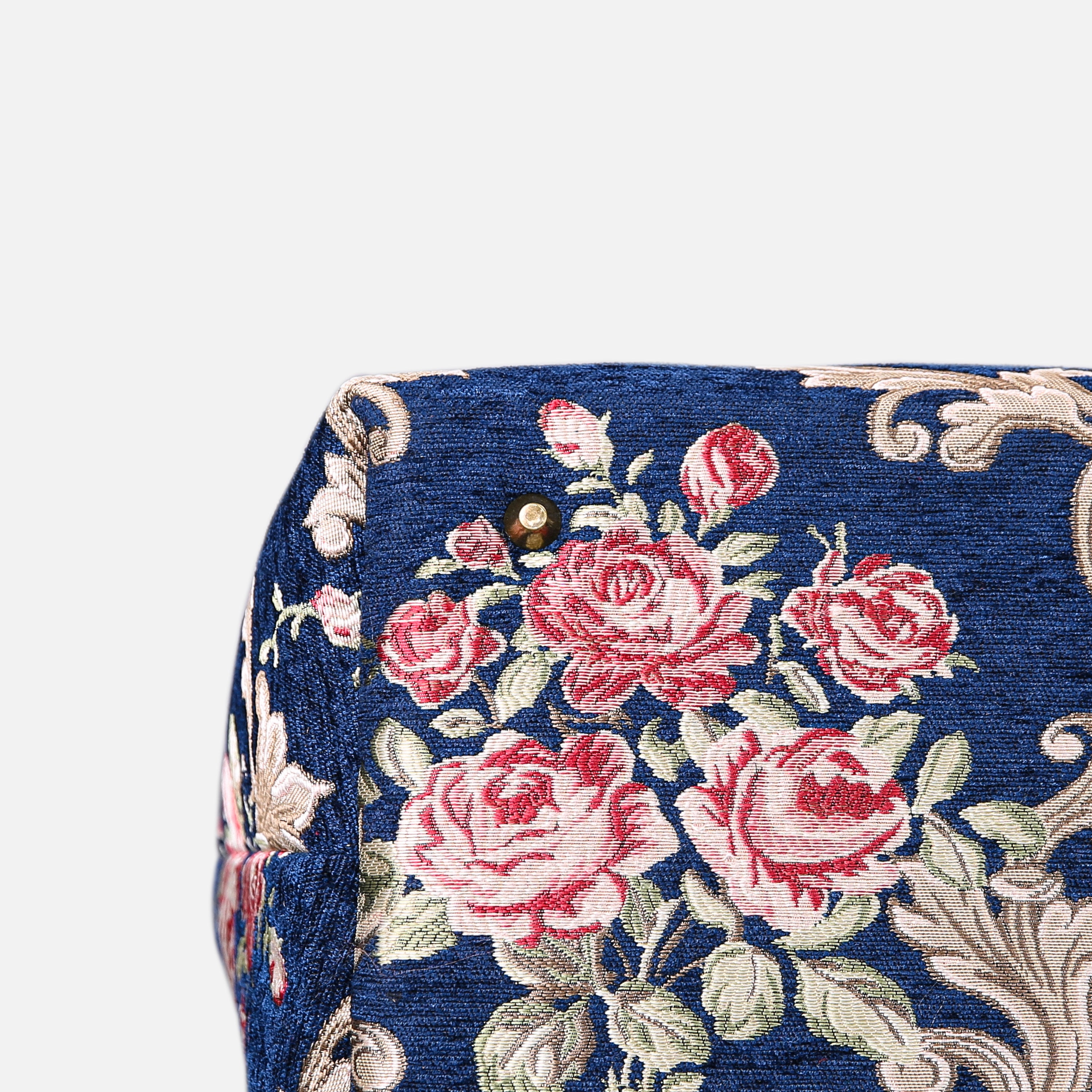 Baroque Garden Blue Large Carpetbag of America bottom details