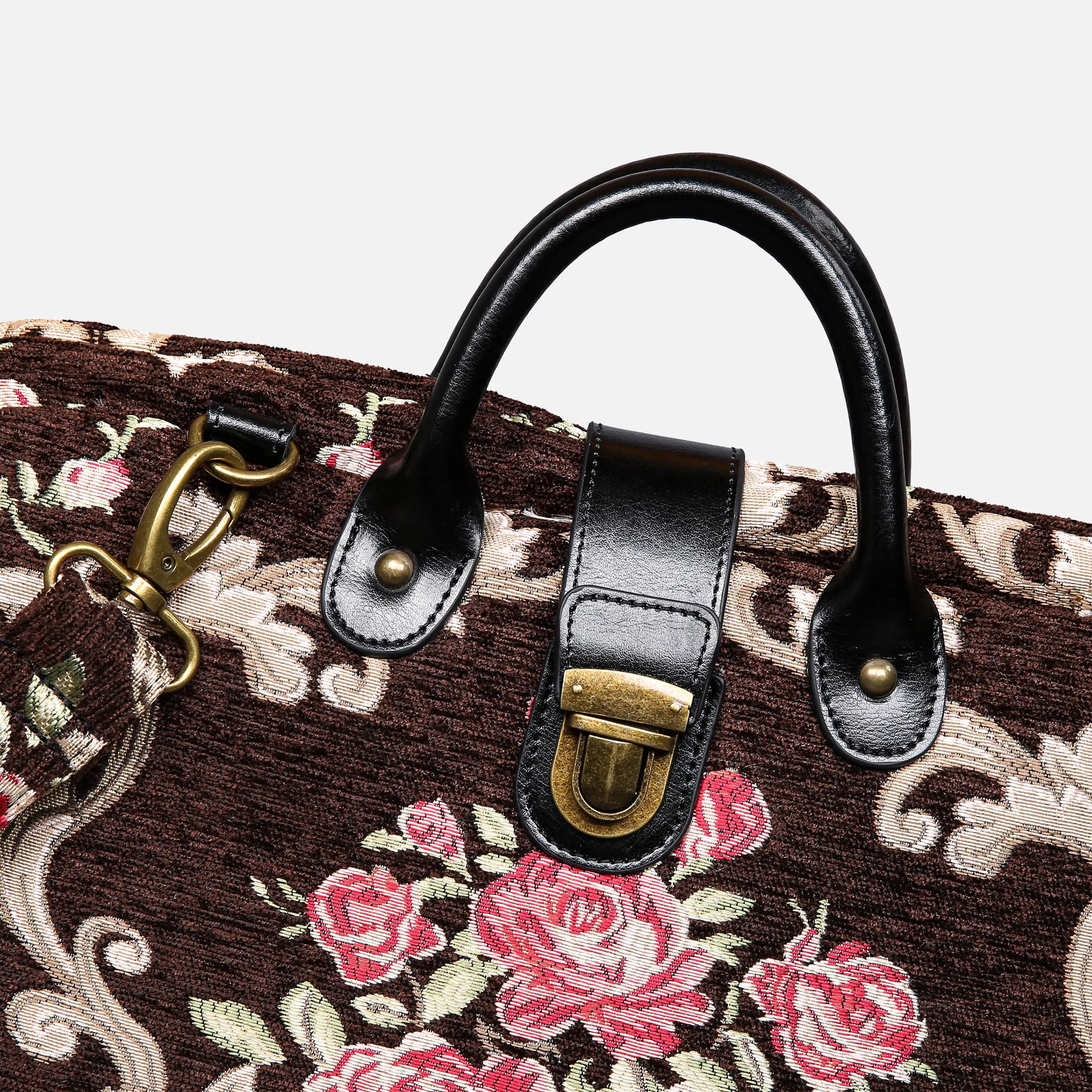 Baroque Garden Brown Laptop Work Bag carpet bag of America handle