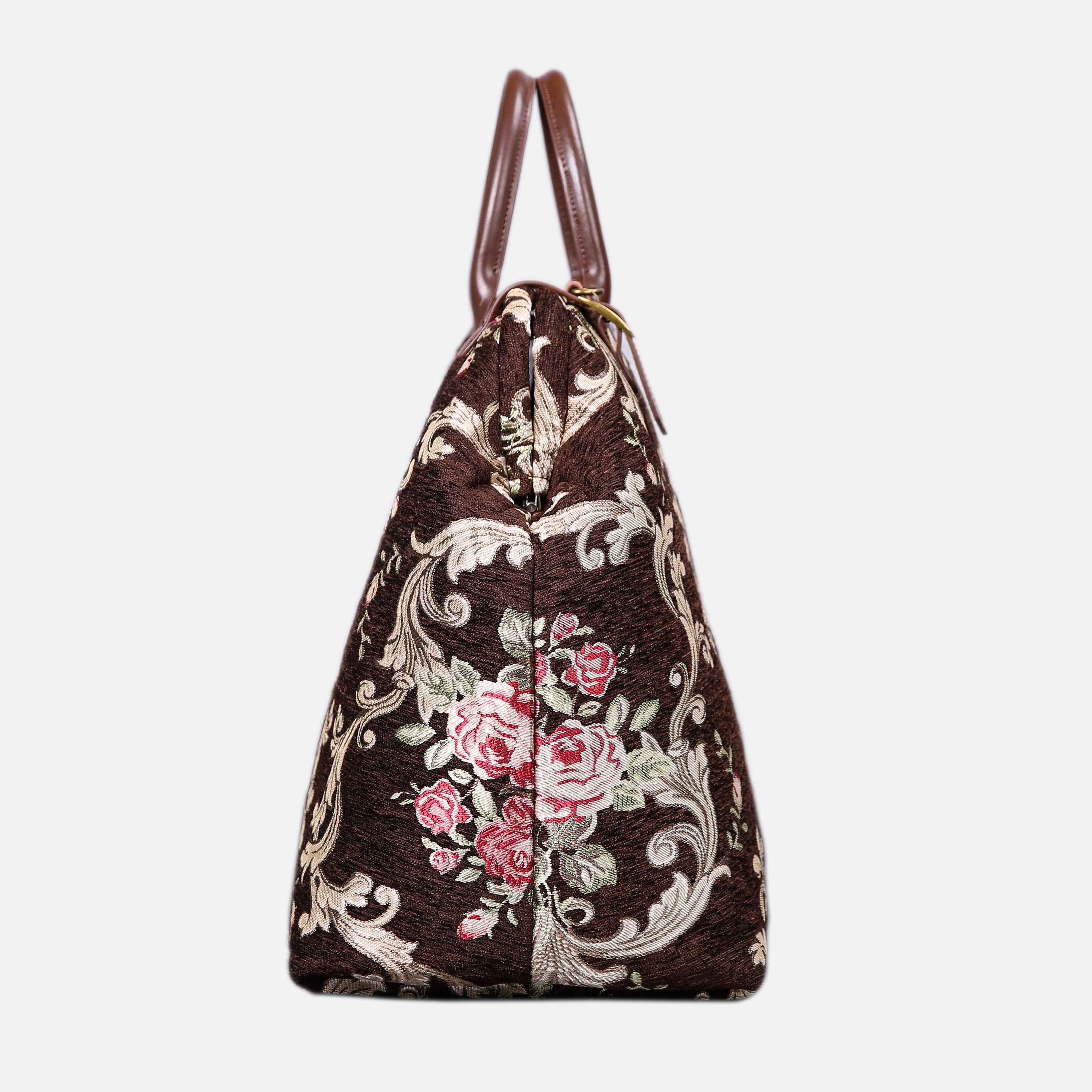 Baroque Garden Brown Large Carpetbag of America side