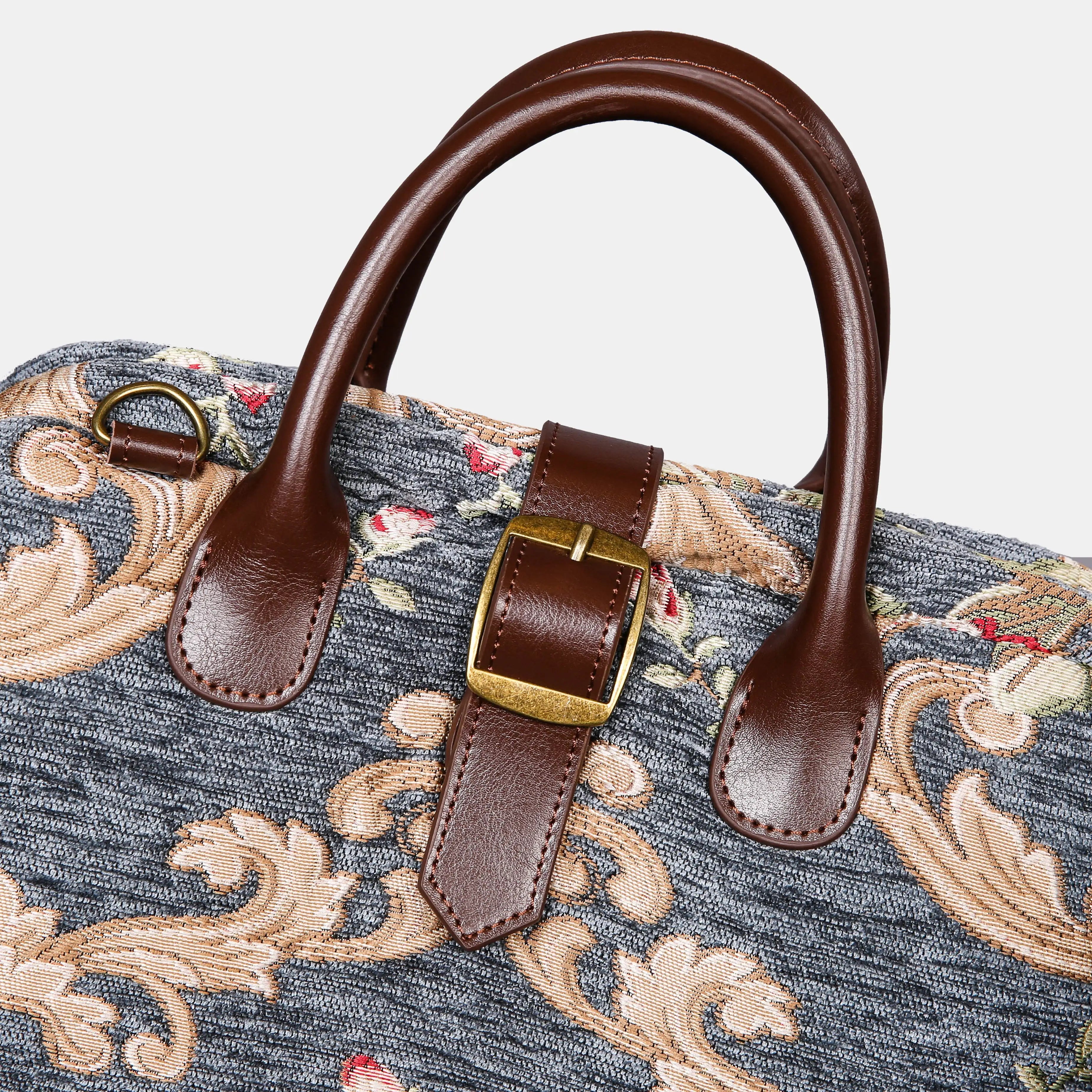 Baroque Garden Grey Carpet Laptop Backpack Carpetbag of America buckle