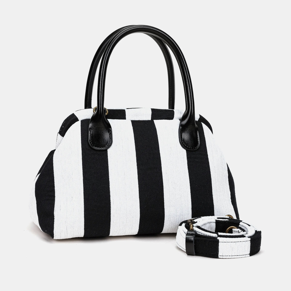 Black & White Beetlejuice Carpet Satchel with handle