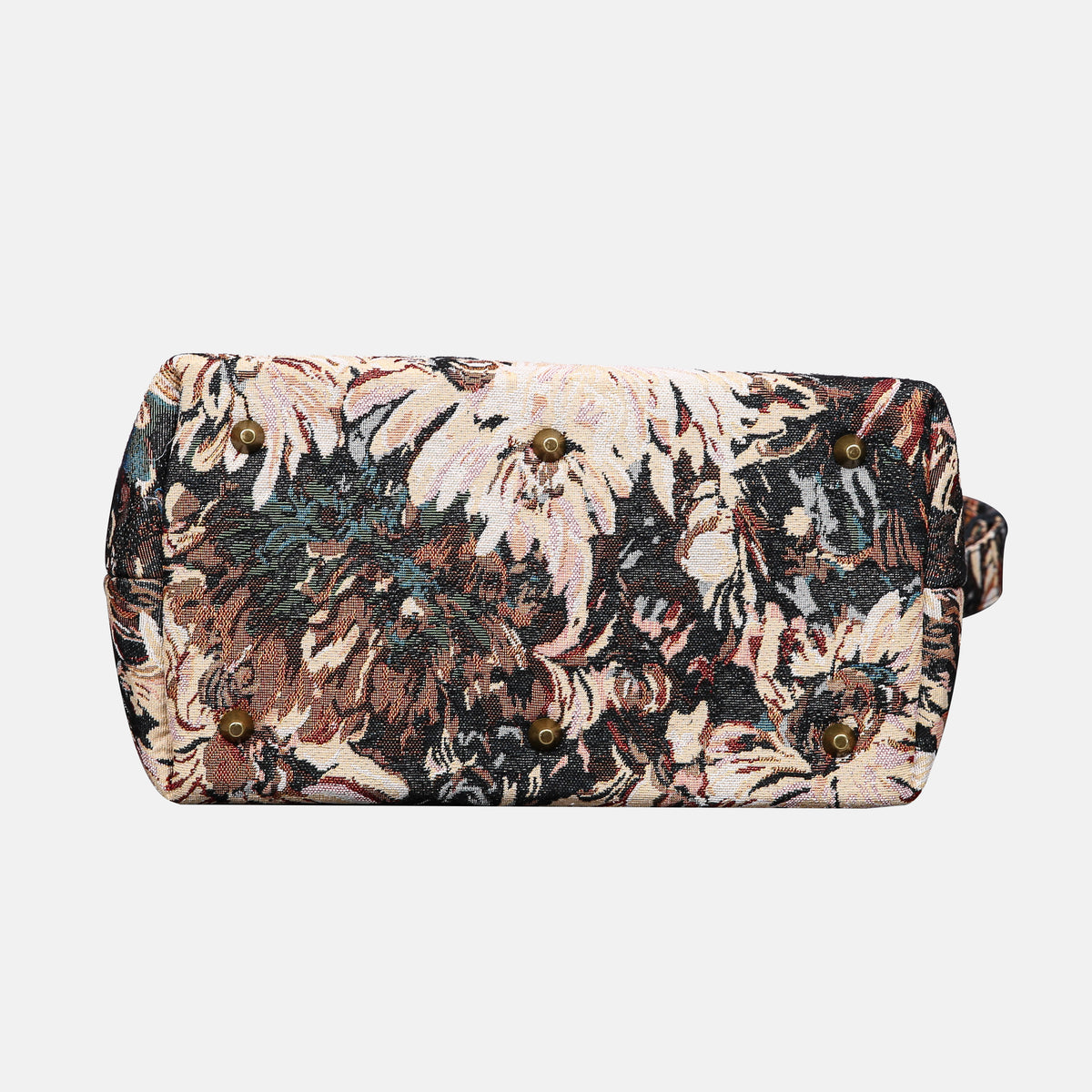 Blooming Daisy Black Carpet Handbag Purse carpet bag MCW Handmade of America bottom