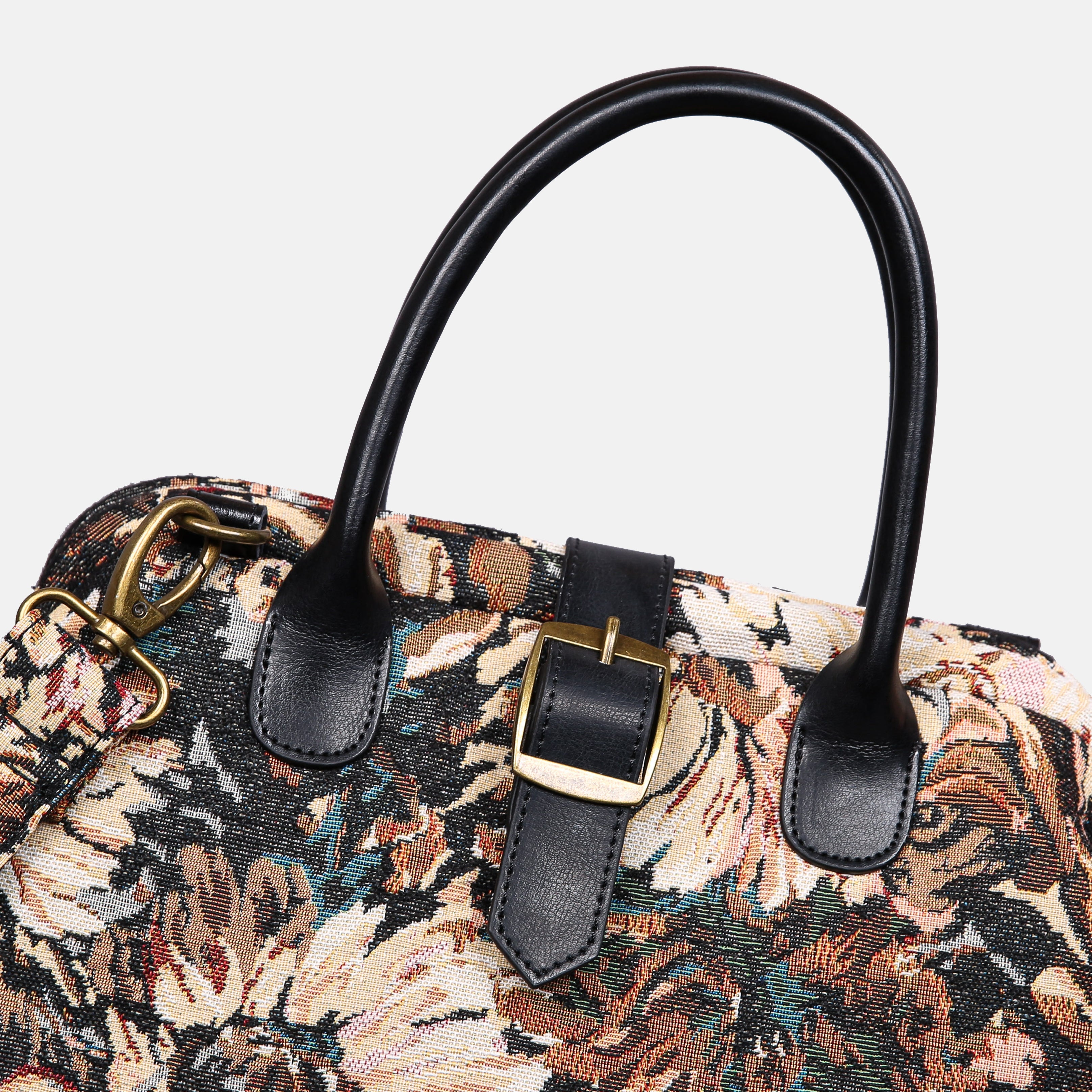 Blooming Daisy Black Carpet Handbag Purse carpet bag MCW Handmade of America buckle
