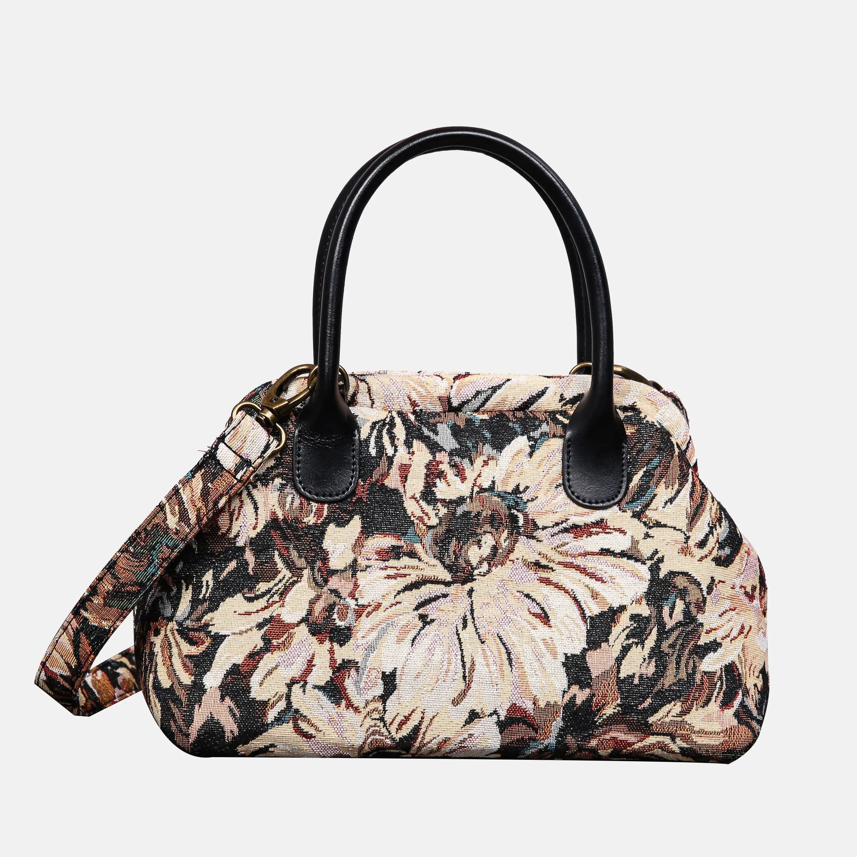 Blooming Daisy Black Carpet Satchel carpet bag MCW Handmade of America main